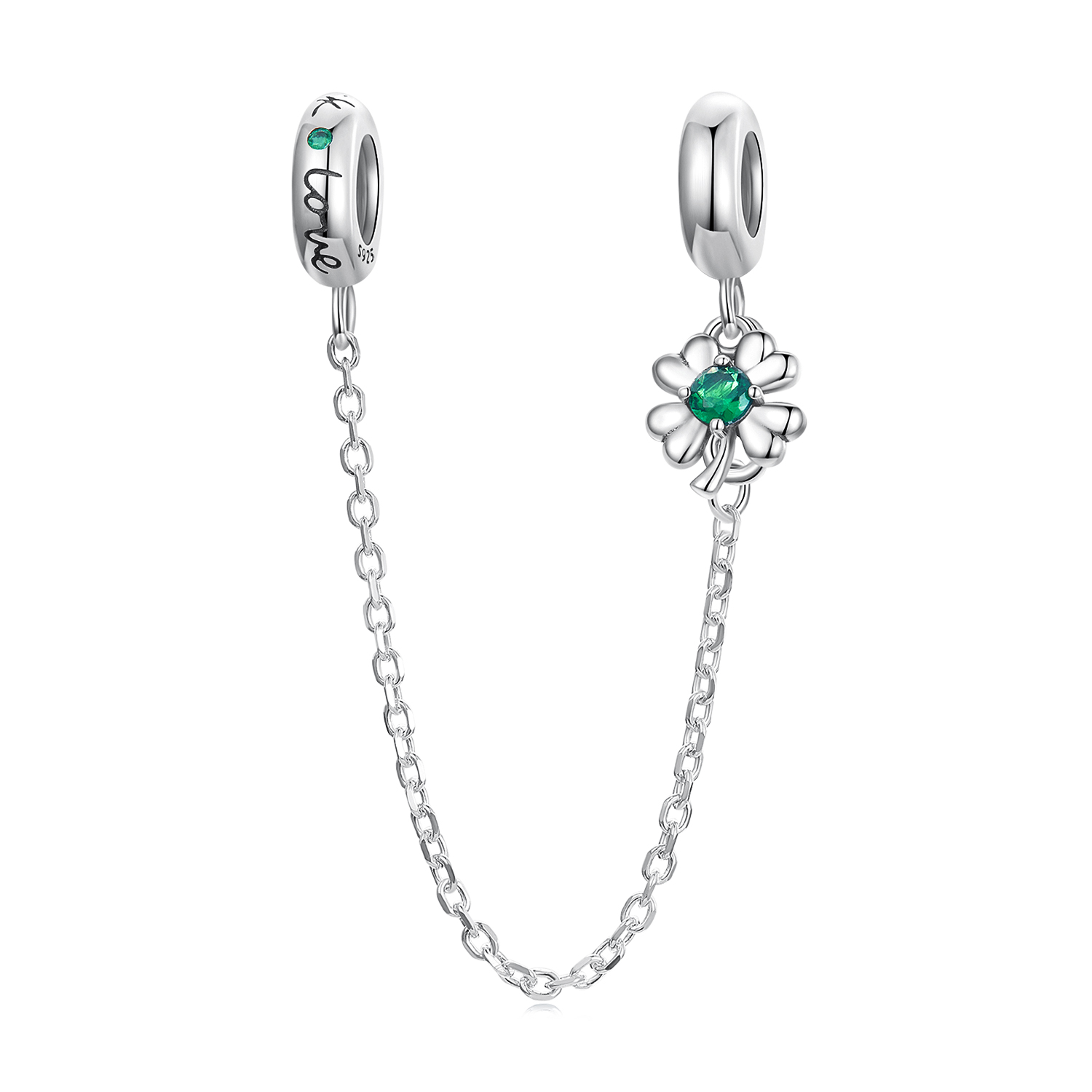 Pandora Style Klavertje vier Veiligheidsketting - SCC2372 Pandora Style Klavertje vier Veiligheidsketting - SCC2372
