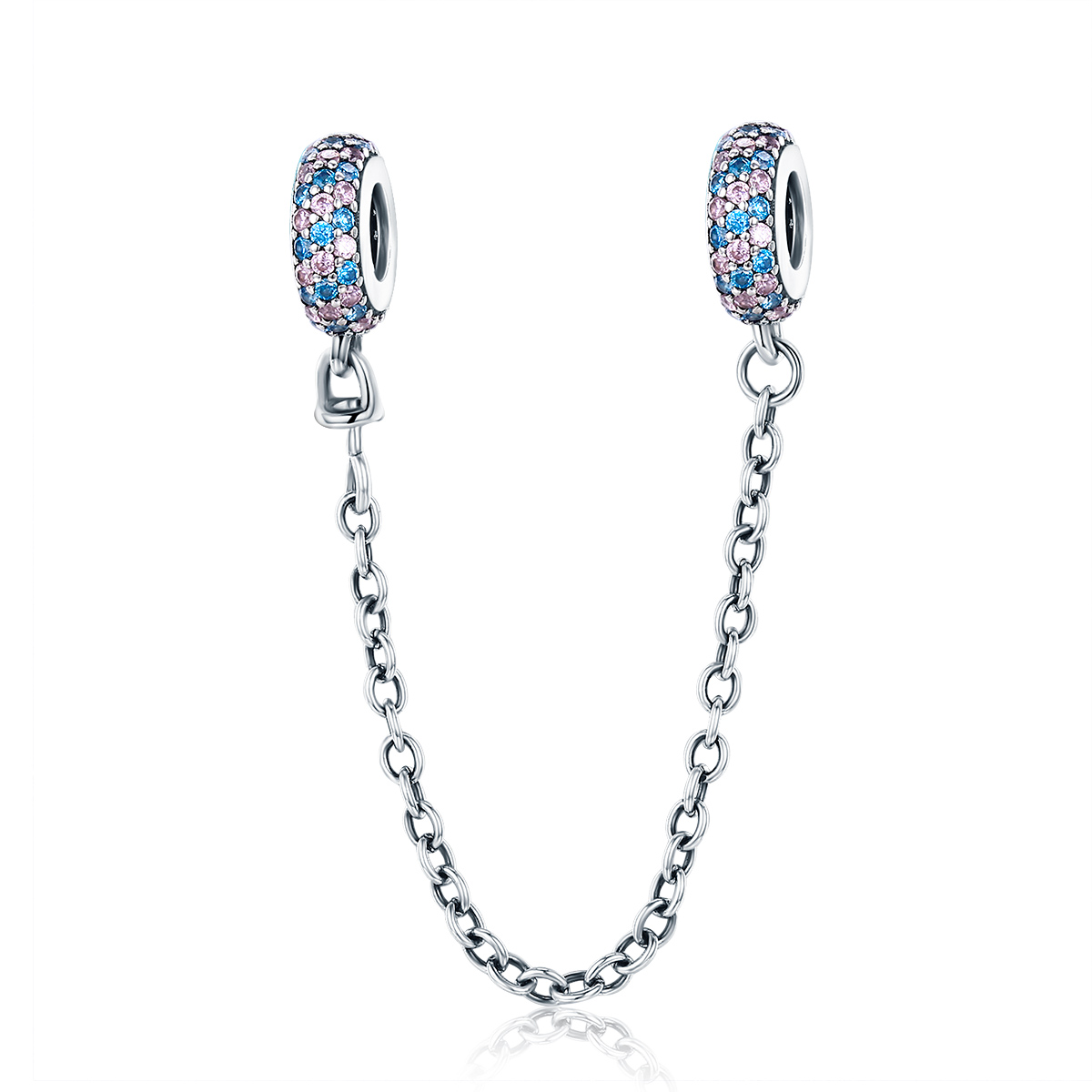Pandora Style Roze Blauw Wonder Veiligheidsketting - SCC379 Pandora Style Roze Blauw Wonder Veiligheidsketting - SCC379
