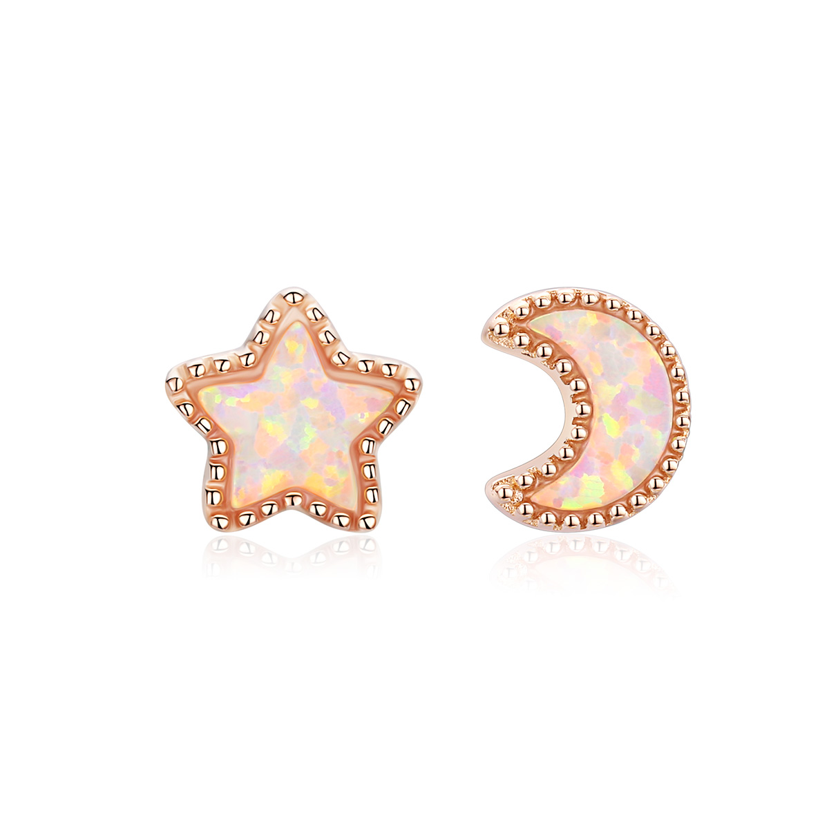 Pandora Style Asymmetrische Maan Oorknopjes - SCE691 Pandora Style Asymmetrische Maan Oorknopjes - SCE691