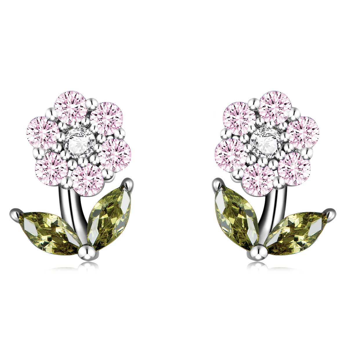Pandora Style Delicate bloemen Oorknopjes - BSE592-PK Pandora Style Delicate bloemen Oorknopjes - BSE592-PK