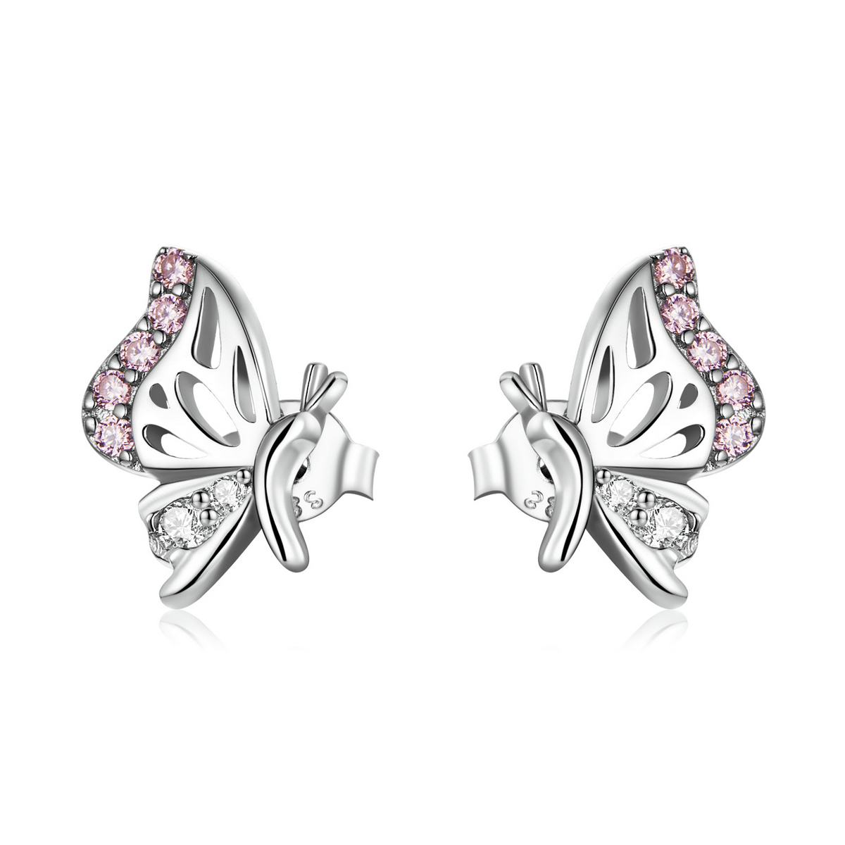 Pandora Style Delicate vlinder Oorknopjes - BSE574 Pandora Style Delicate vlinder Oorknopjes - BSE574