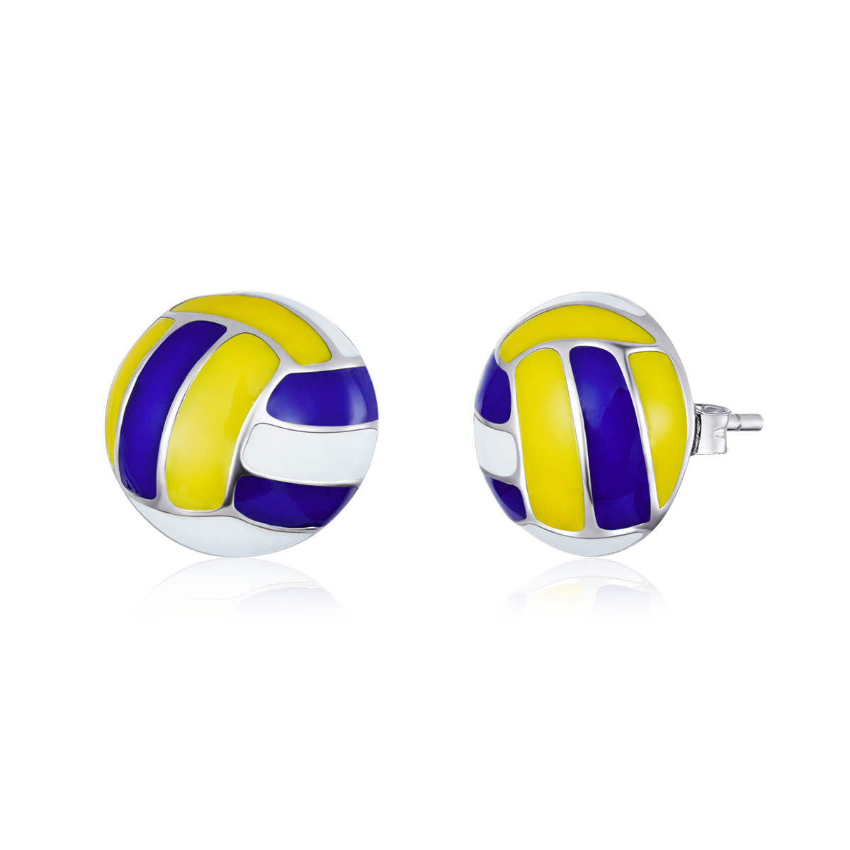 Pandora Style Dynamisch Volleybal Oorknopjes - SCE902 Pandora Style Dynamisch Volleybal Oorknopjes - SCE902