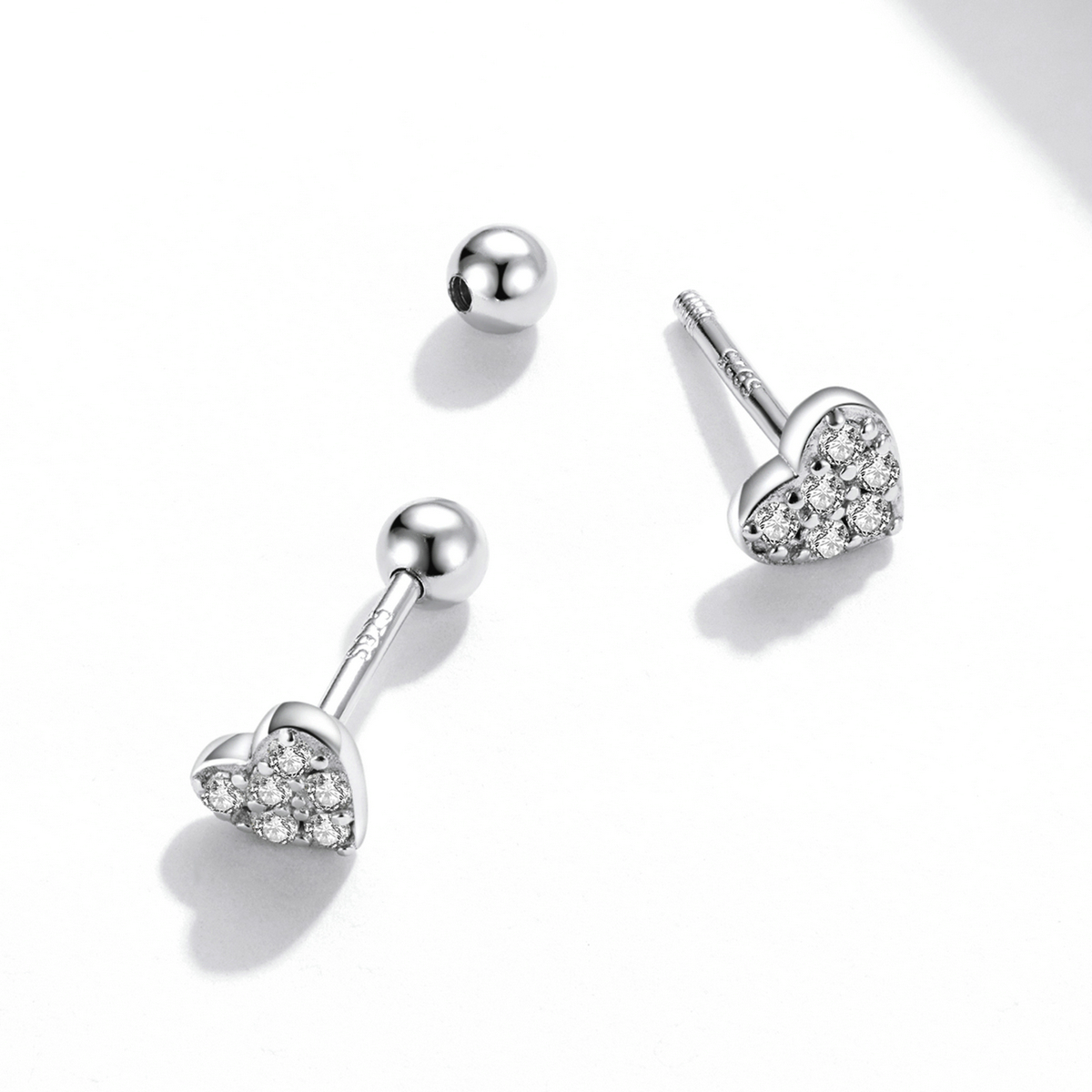 Pandora Style Eenvoudige liefde Oorknopjes - SCE1298