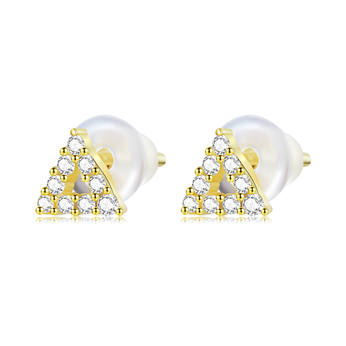 Pandora Style Glanzende Driehoek Oorknopjes - SCE1220 Pandora Style Glanzende Driehoek Oorknopjes - SCE1220