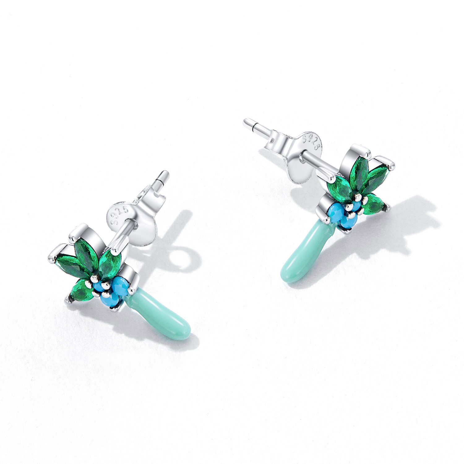 Pandora Style Grappige kokosnootboom Oorknopjes - SCE1403