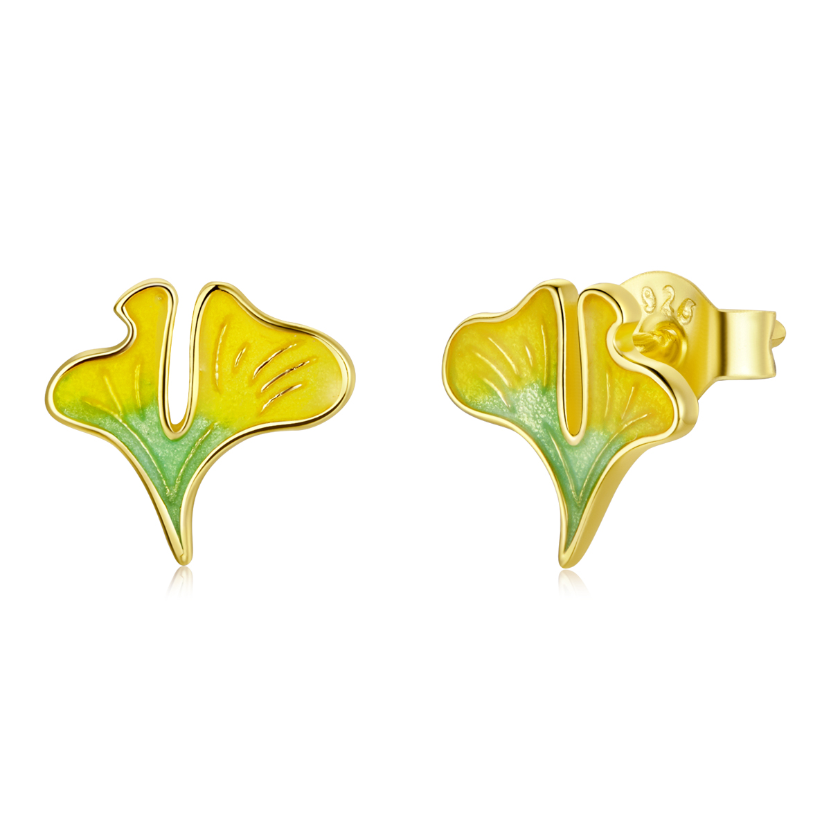 Pandora Style Herfst - Ginkgo Biloba Oorknopjes - SCE1247 Pandora Style Herfst - Ginkgo Biloba Oorknopjes - SCE1247