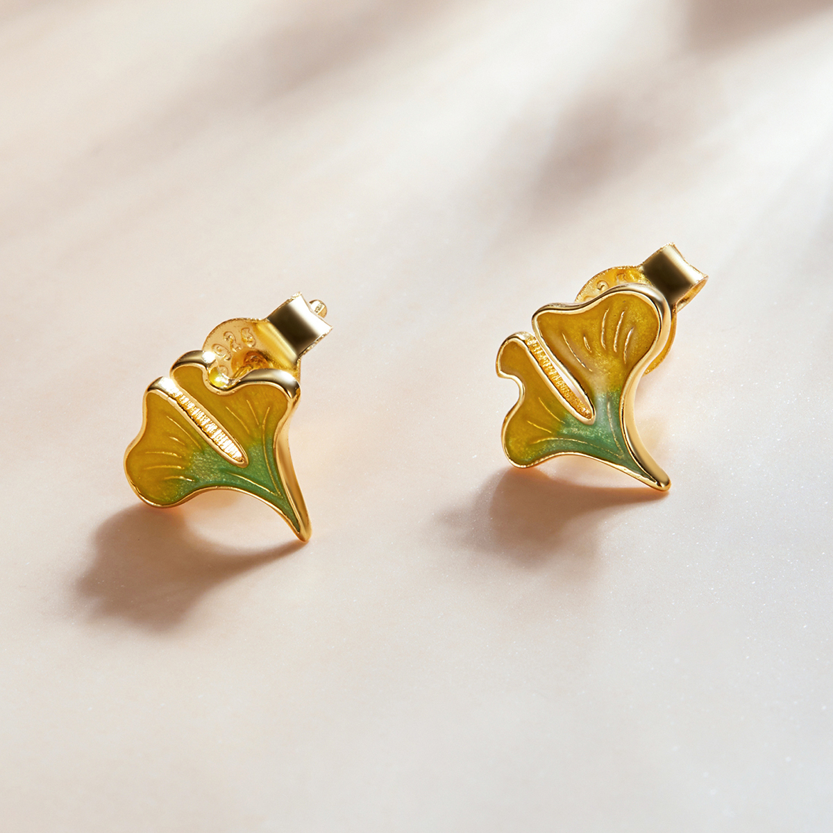 Pandora Style Herfst - Ginkgo Biloba Oorknopjes - SCE1247