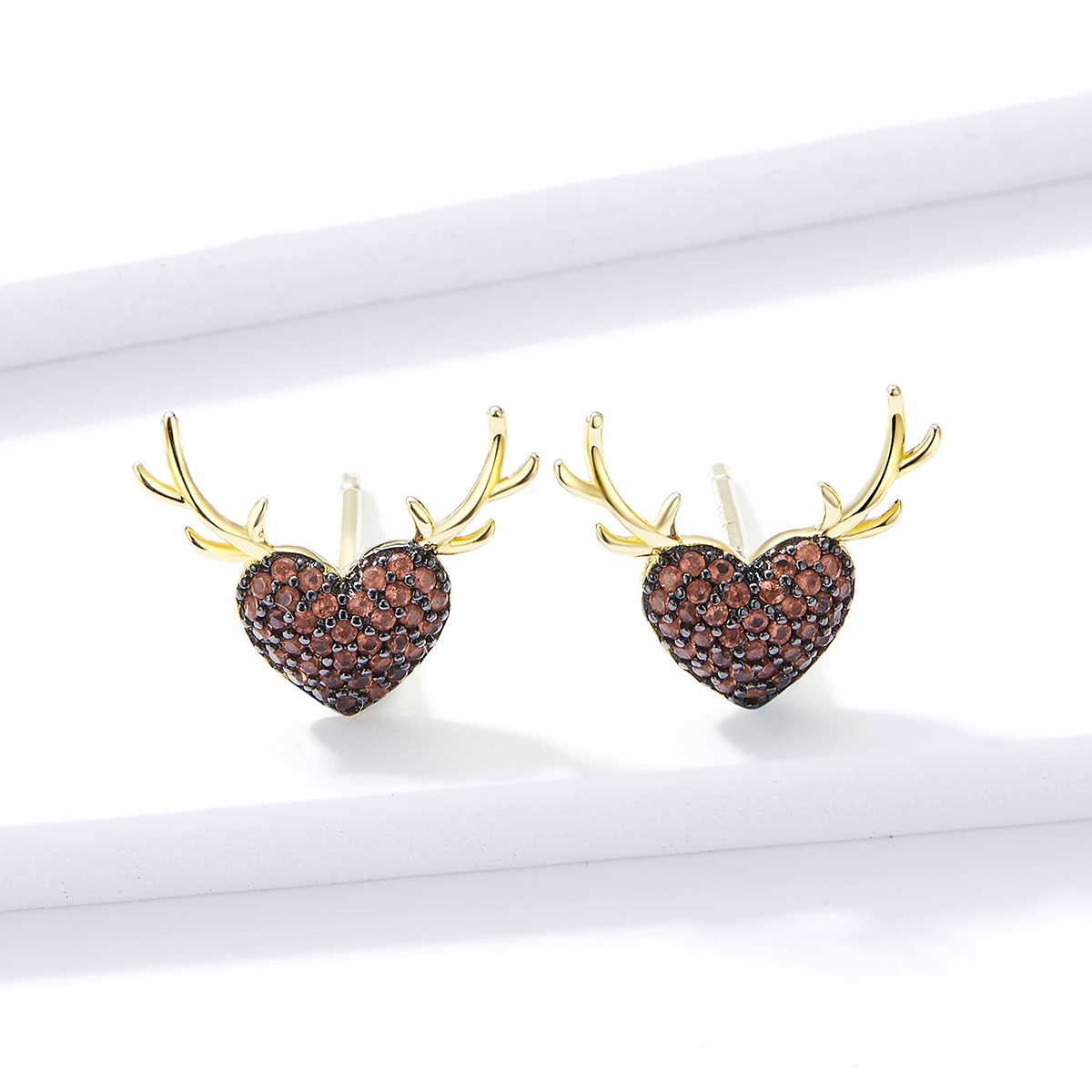 Pandora Style Hertenliefde Oorknopjes - BSE313