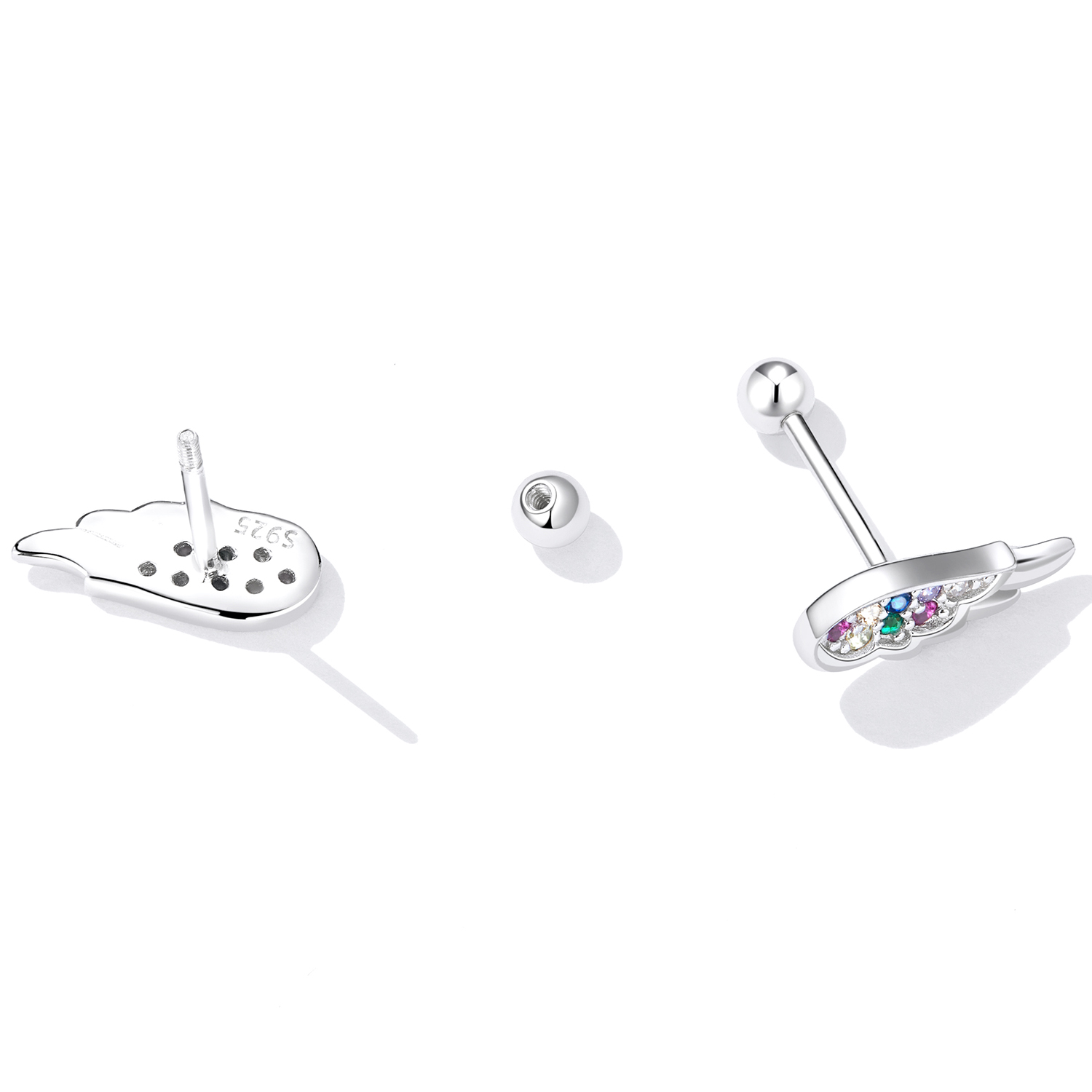 Pandora Style Kleurrijke Zirkonium Vleugels Oorknopjes - SCE1397