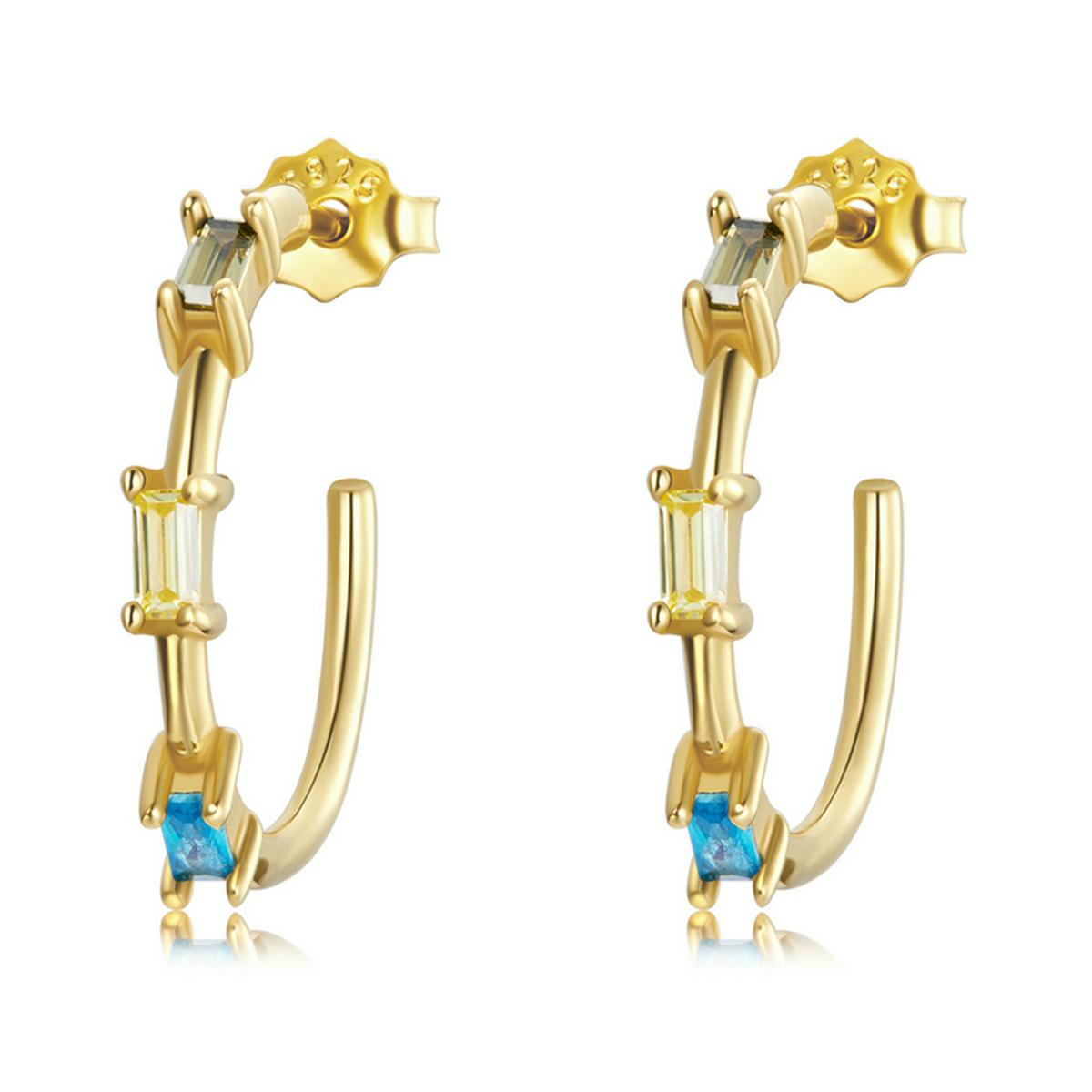 Pandora Style Kleurrijke Zirkoon Oorknopjes - SCE1211 Pandora Style Kleurrijke Zirkoon Oorknopjes - SCE1211