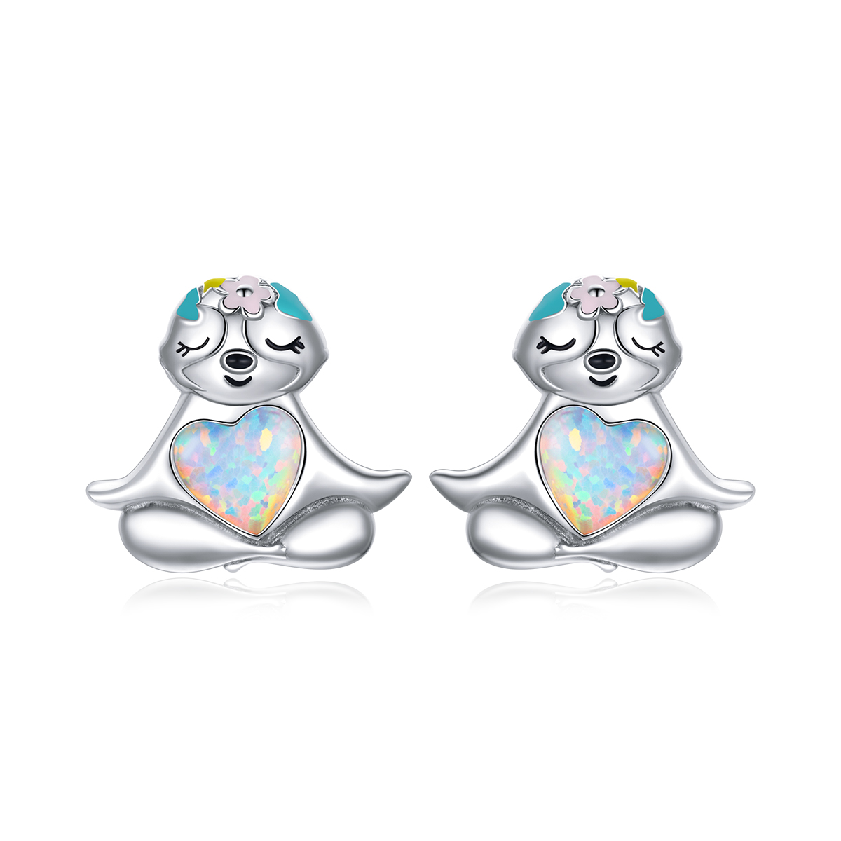 Pandora Style Luiaard Oorknopjes - BSE483
