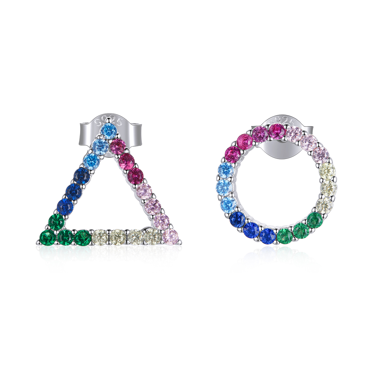 Pandora Style Meetkunde Oorknopjes - BSE482 Pandora Style Meetkunde Oorknopjes - BSE482