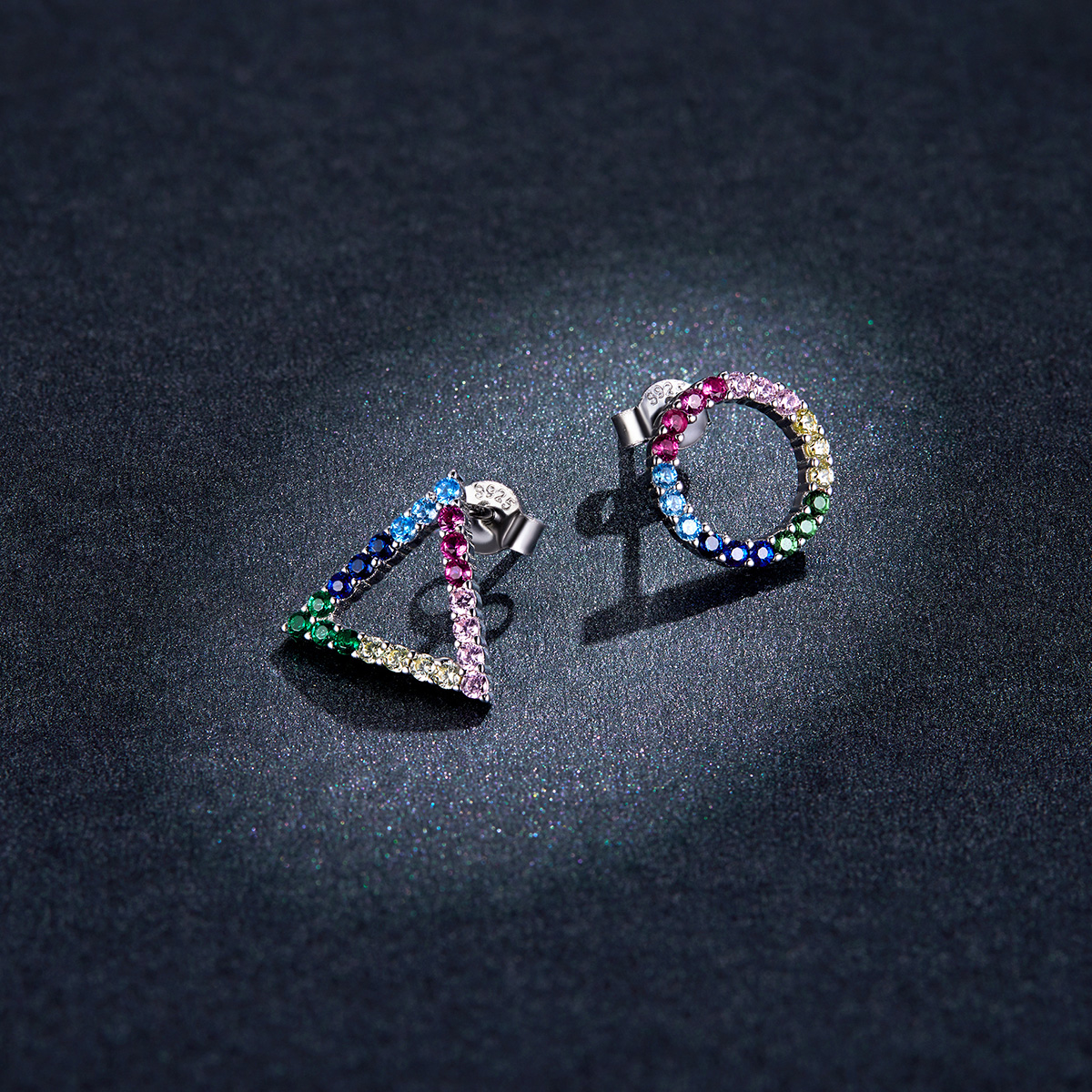 Pandora Style Meetkunde Oorknopjes - BSE482