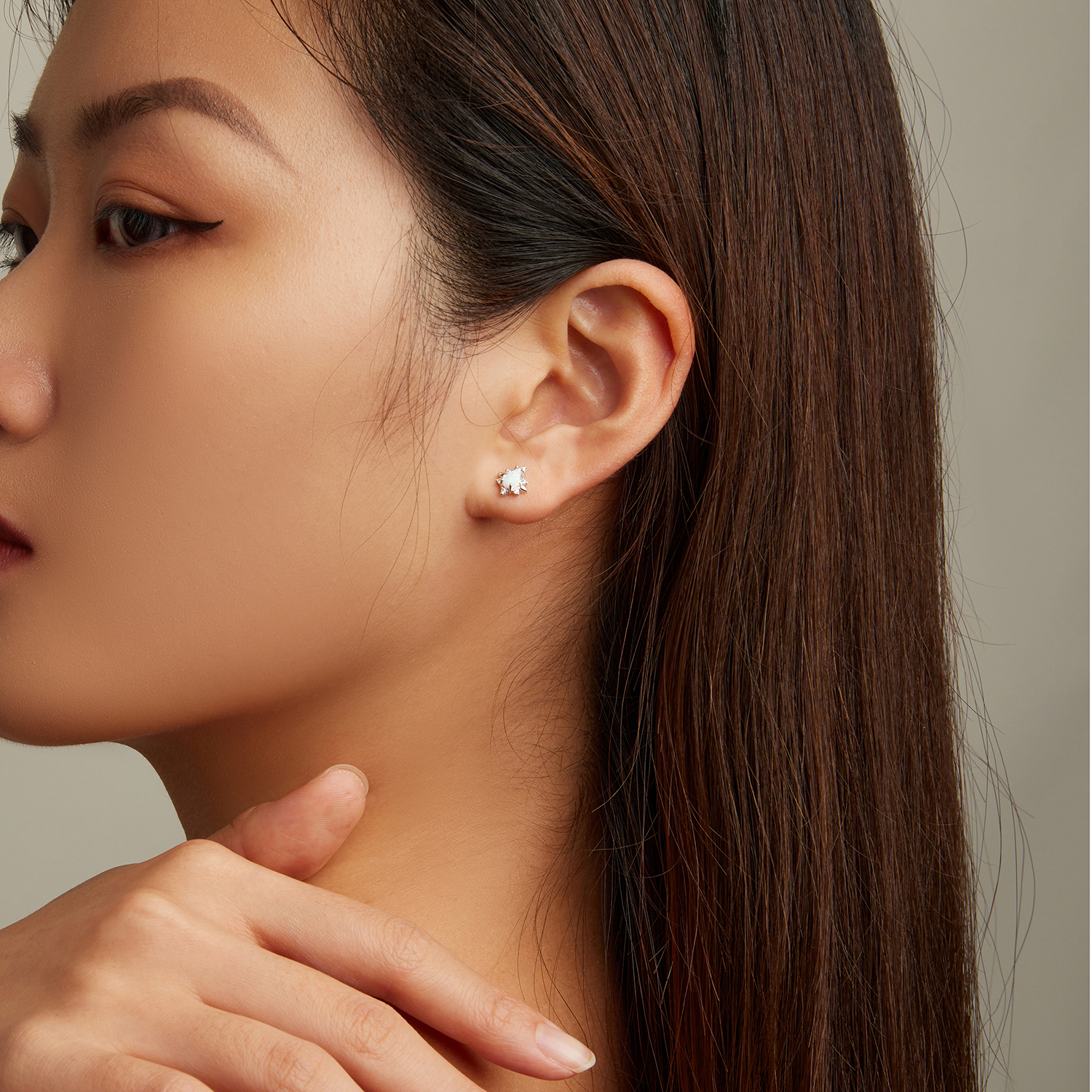Pandora Style Opaal Drop Oorknopjes - BSE685