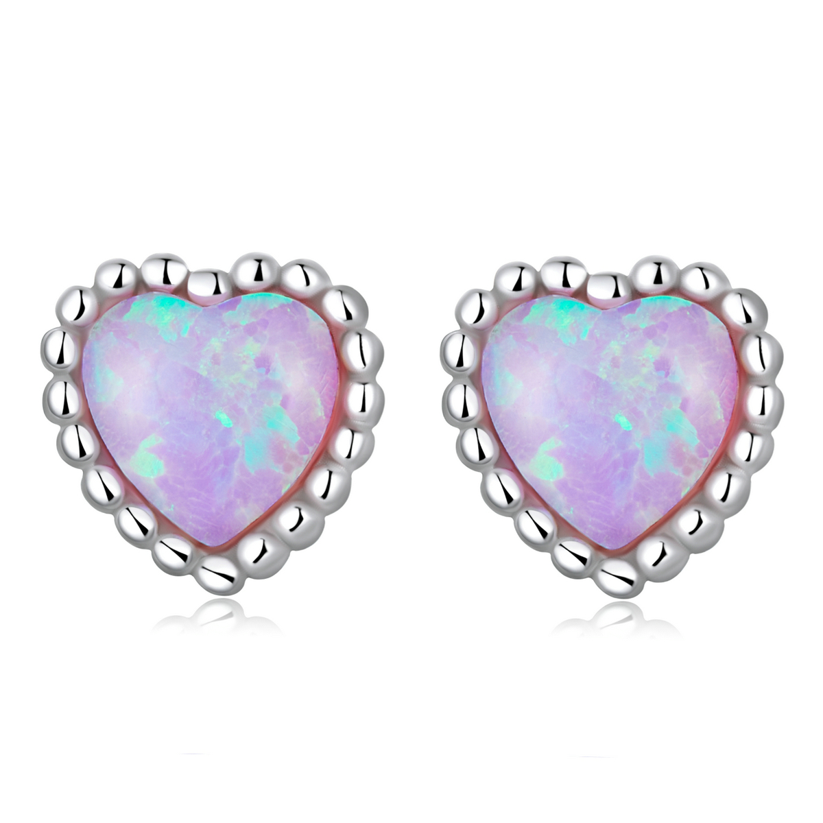 Pandora Style Opaal Liefde Oorknopjes - SCE1383 Pandora Style Opaal Liefde Oorknopjes - SCE1383