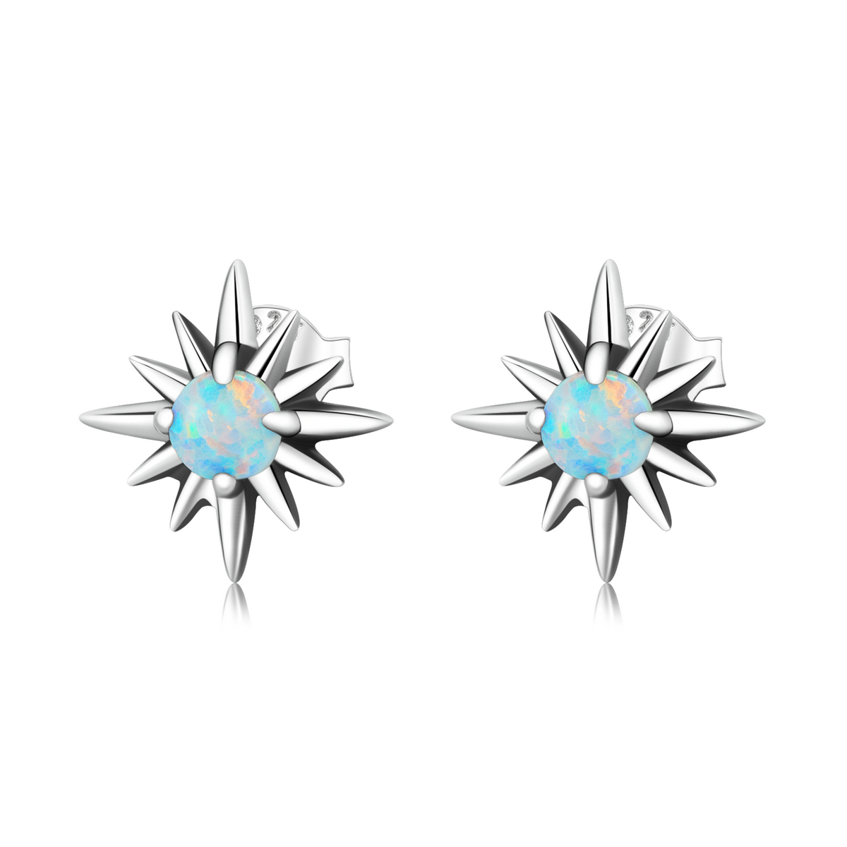 Pandora Style Opaal Ster Oorknopjes - BSE581 Pandora Style Opaal Ster Oorknopjes - BSE581