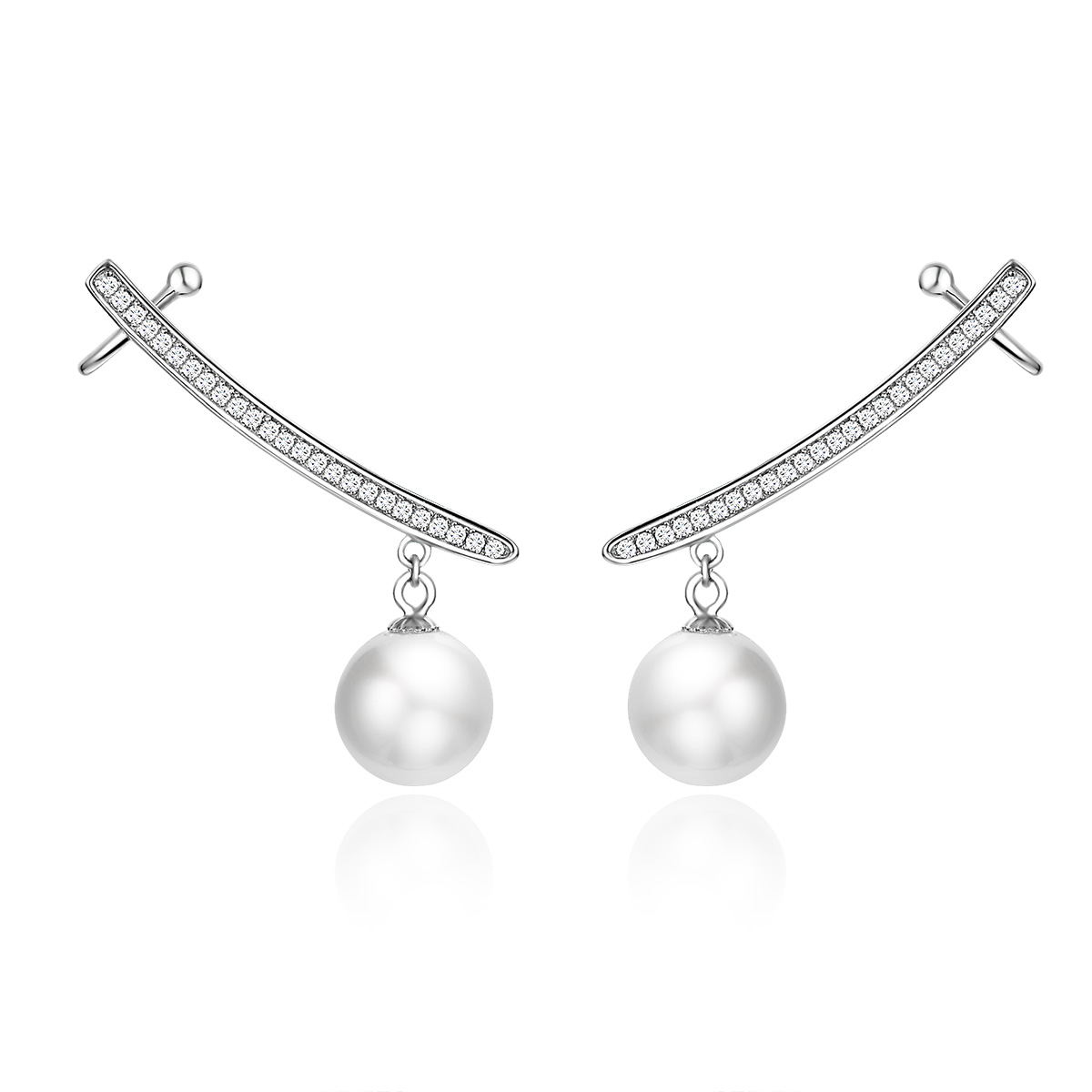 Pandora Style Parel Oorknopjes - BSE299 Pandora Style Parel Oorknopjes - BSE299