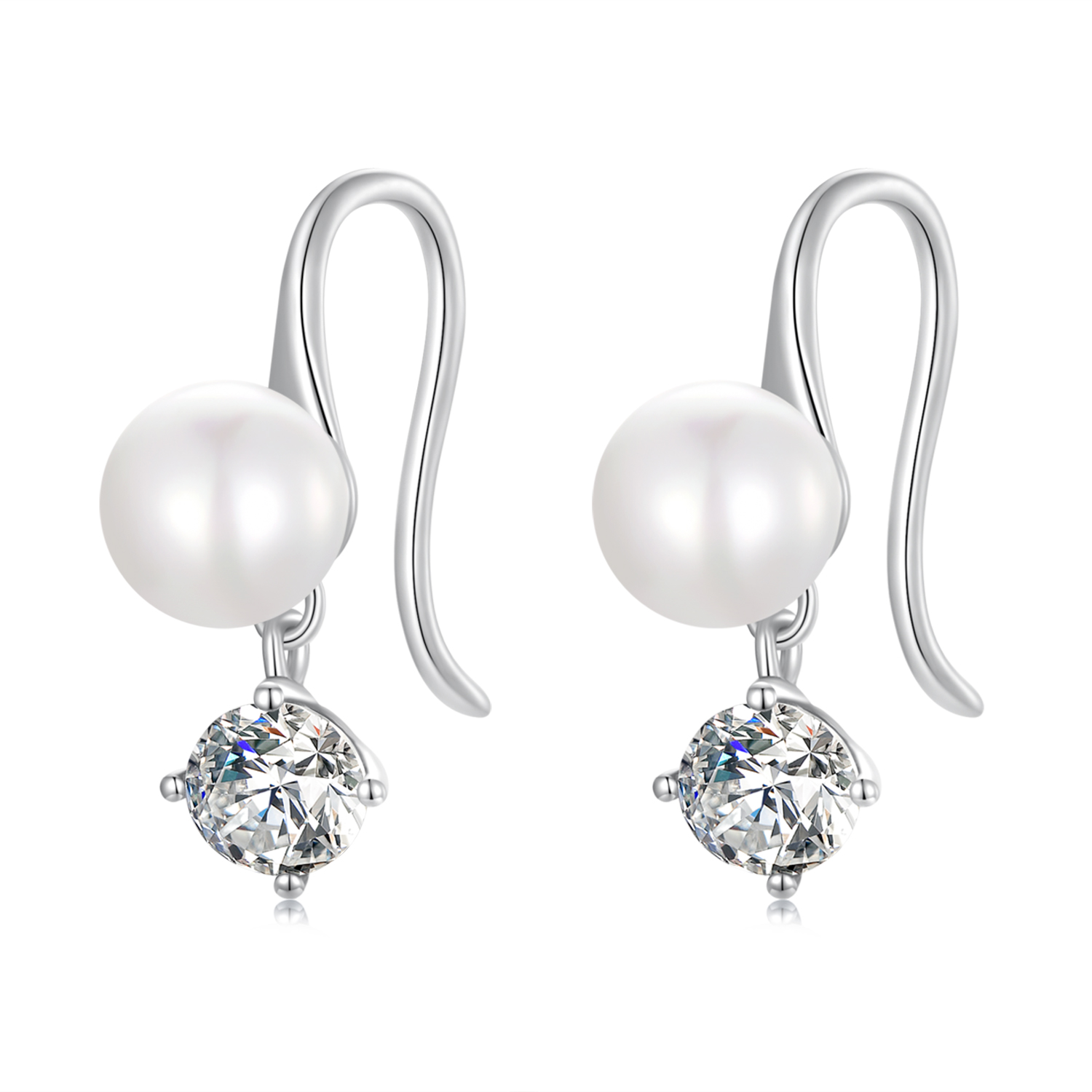 Pandora Style Parel Oorknopjes - BSE684 Pandora Style Parel Oorknopjes - BSE684