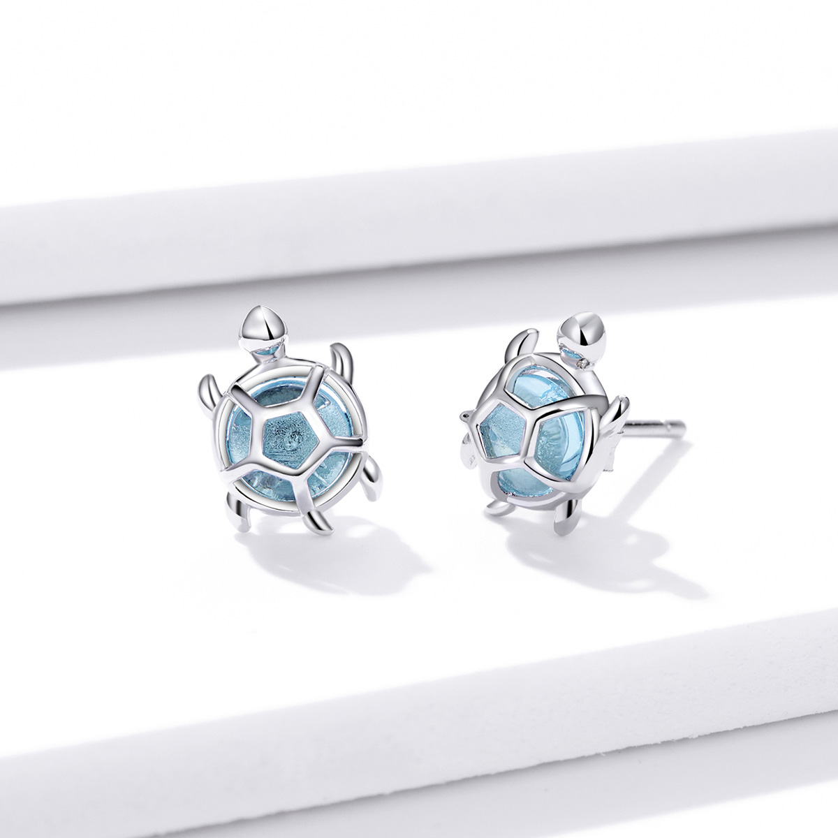 Pandora Style Speelse schildpad Oorknopjes - BSE406