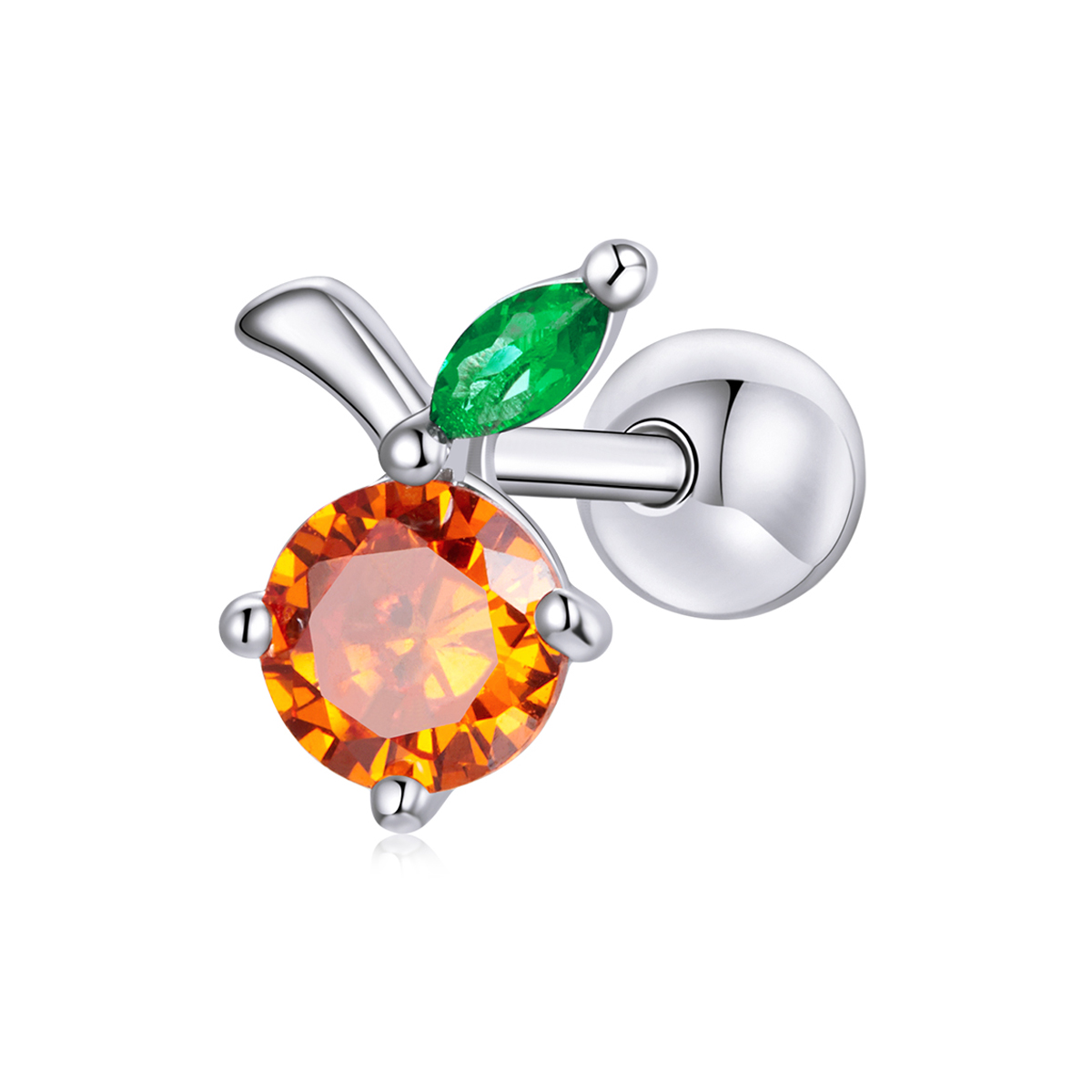 Pandora Style Summer Sweetheart - Oranje Oorknopjes - BSE493 Pandora Style Summer Sweetheart - Oranje Oorknopjes - BSE493