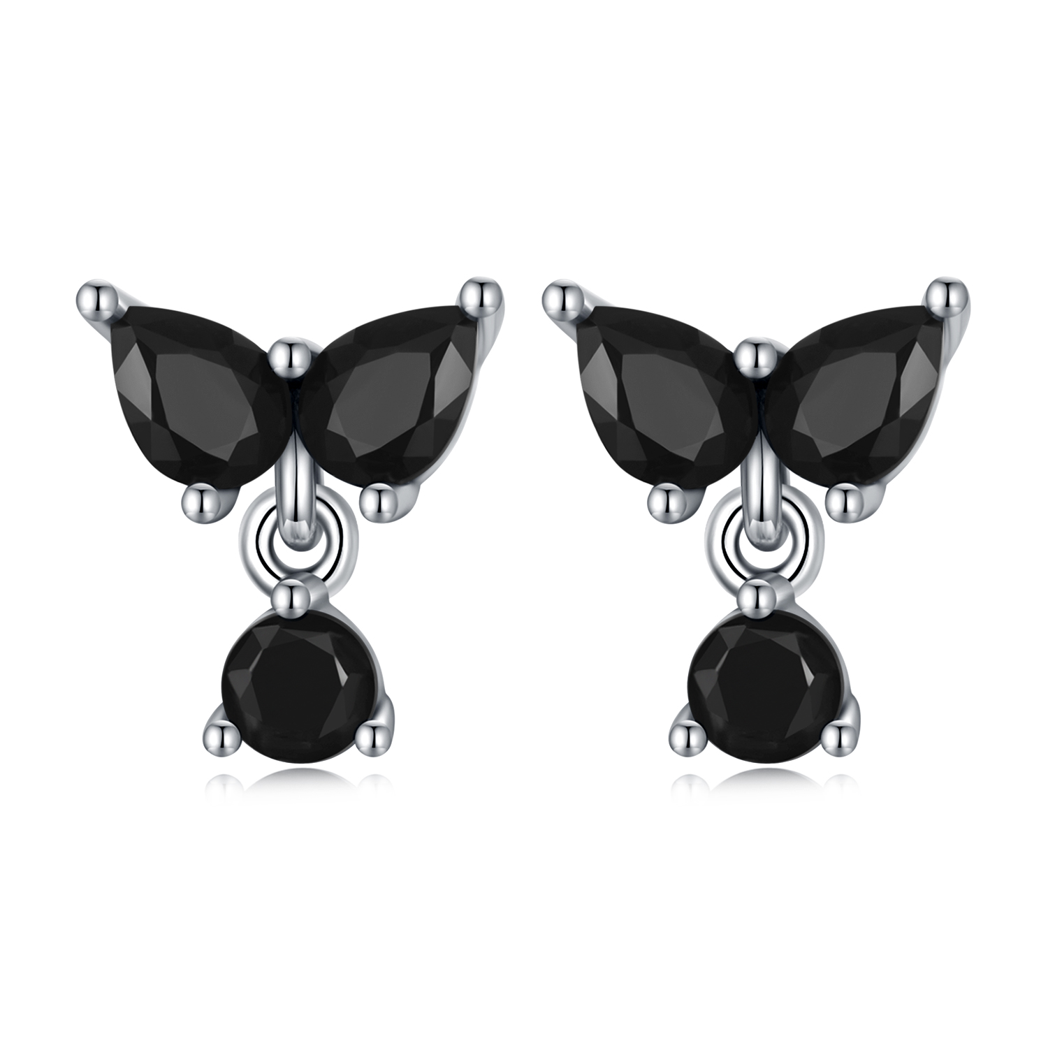 Pandora Style Zwarte Zirkoon Oorknopjes - SCE1507 Pandora Style Zwarte Zirkoon Oorknopjes - SCE1507