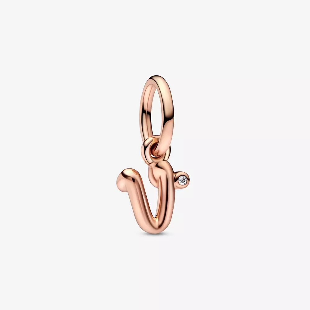 PANDORA Letter V Script Alphabet Dangle Charm - 782480C01