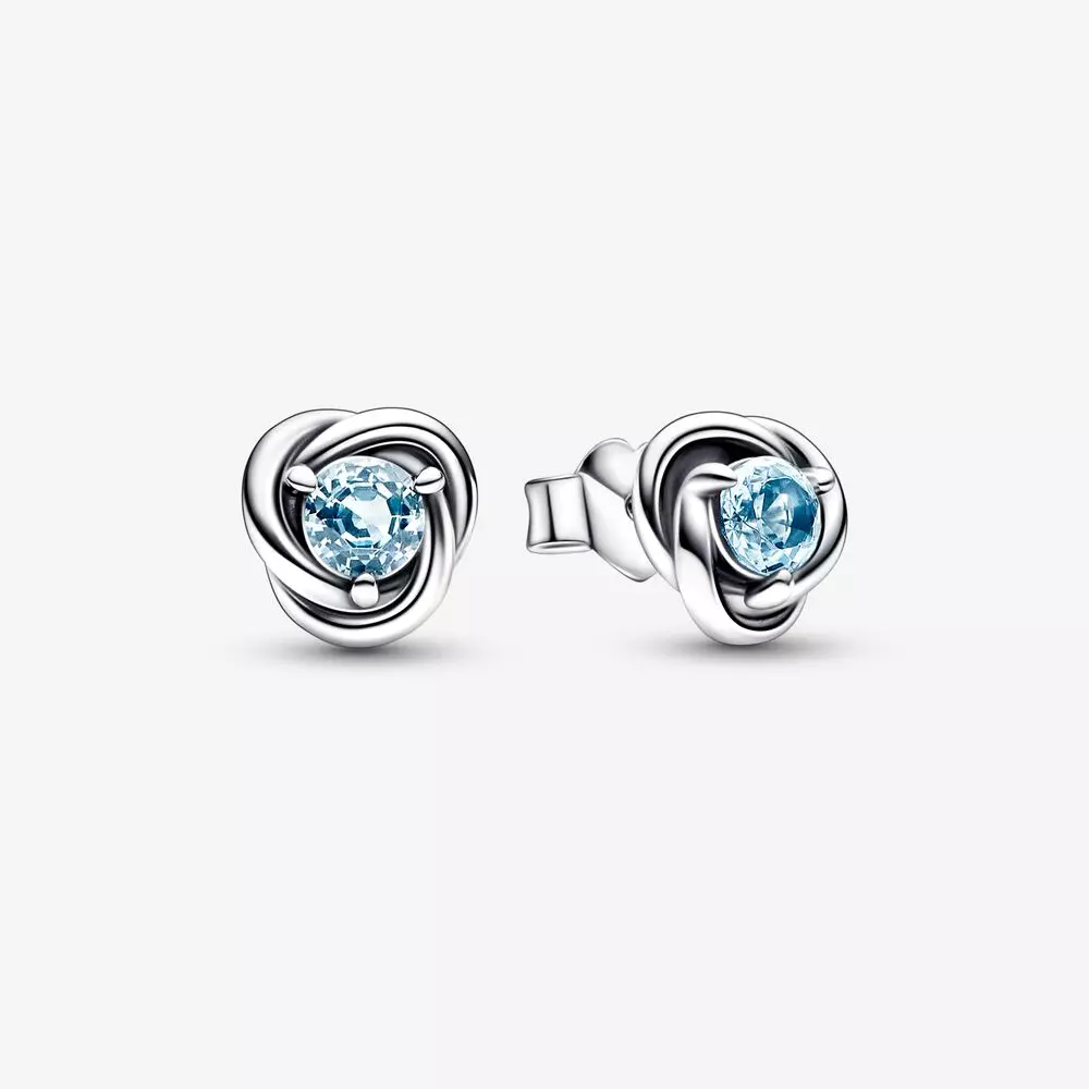 PANDORA Maart Zee Aqua Blauwe Eeuwigheid Cirkel Oorknopjes - 292334C09
