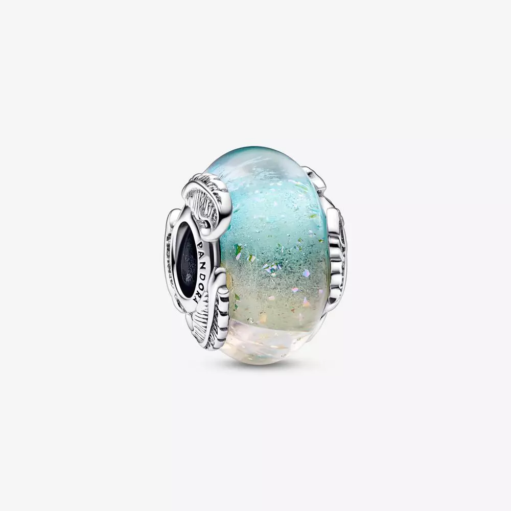 PANDORA Multikleurig Murano Glas & Gebogen Veerbedel - 792577C00
