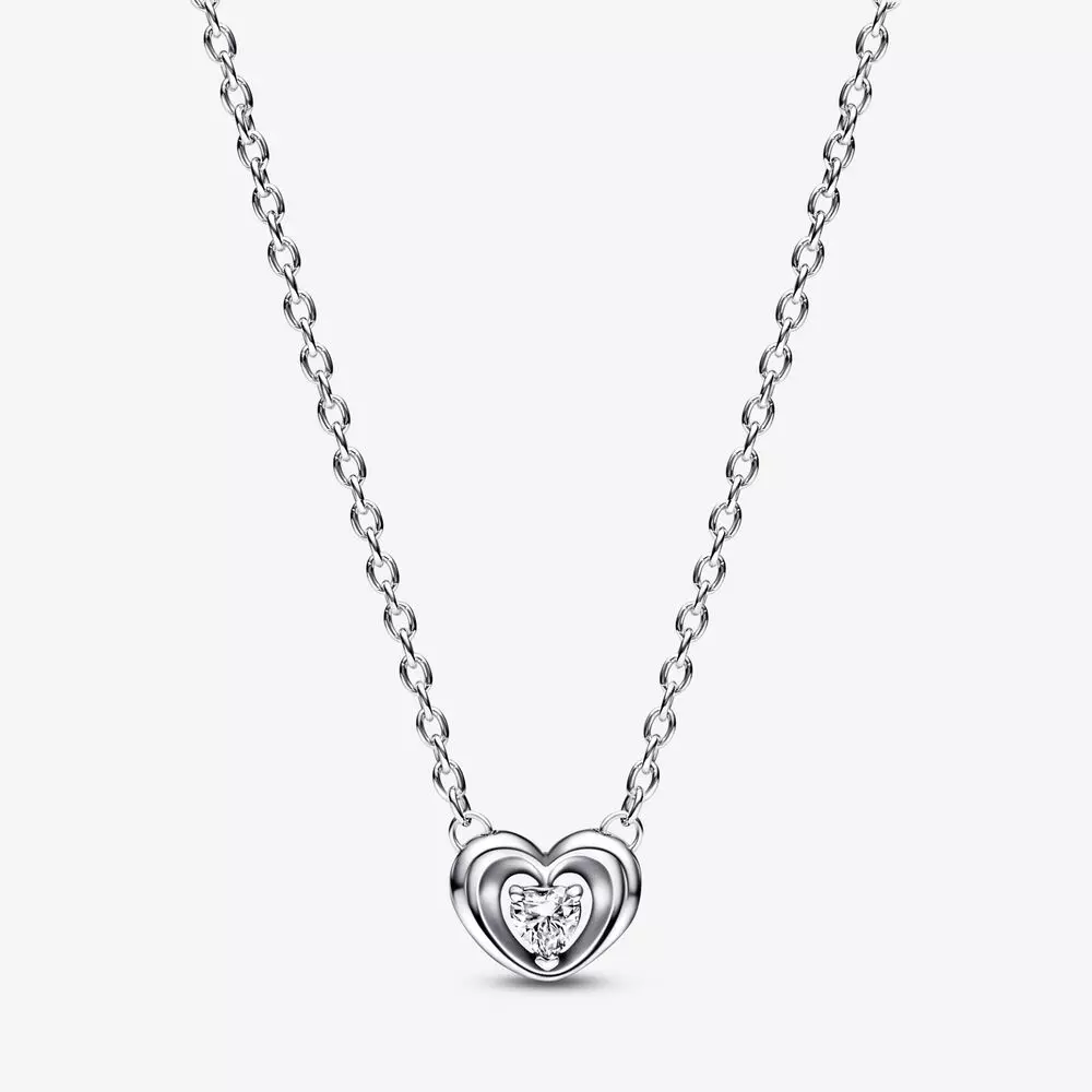 PANDORA Stralend Hart & Zwevende Steen Hanger Ketting - 392494C01