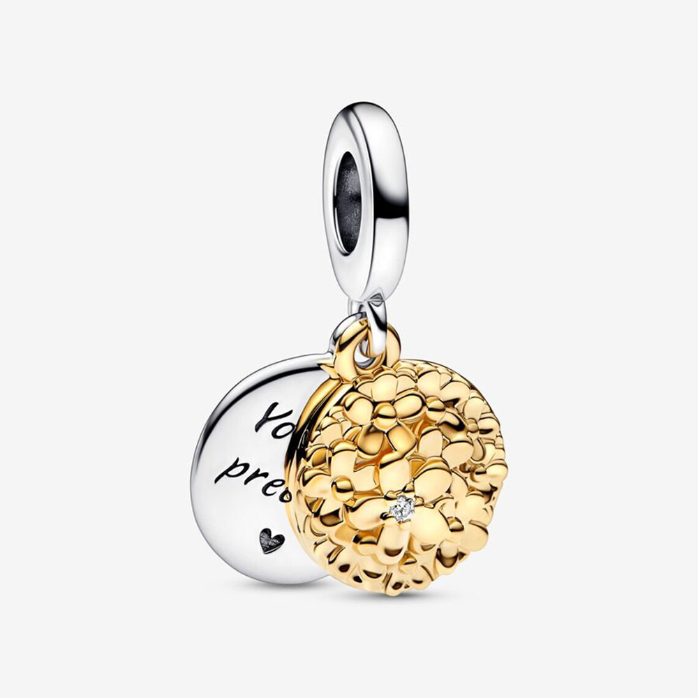 Pandora tweekleurige Madelief Dubbelhangende Bedel - 762341C01