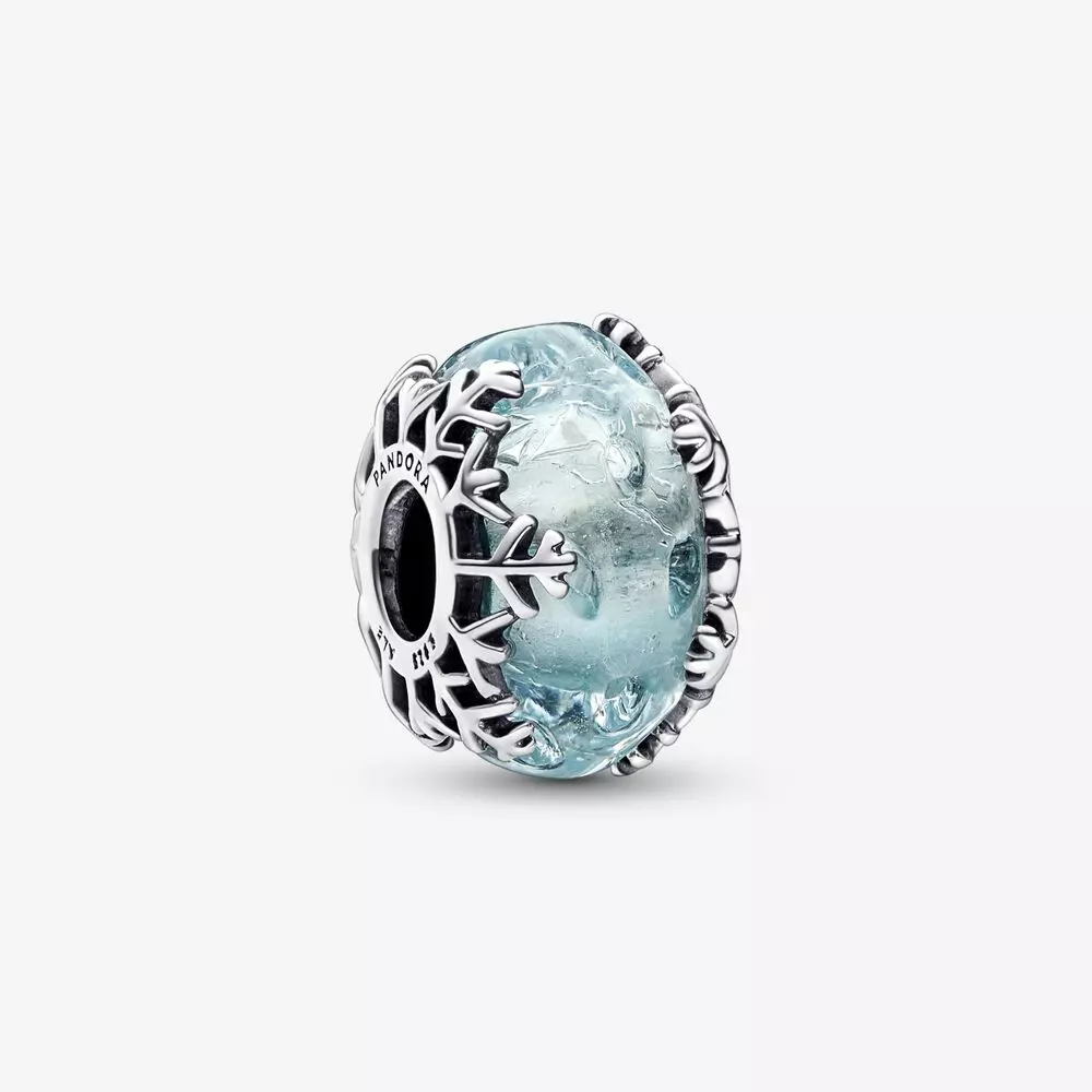PANDORA Winter Blauwe Sneeuwvlok Murano Bedel - 792377C00