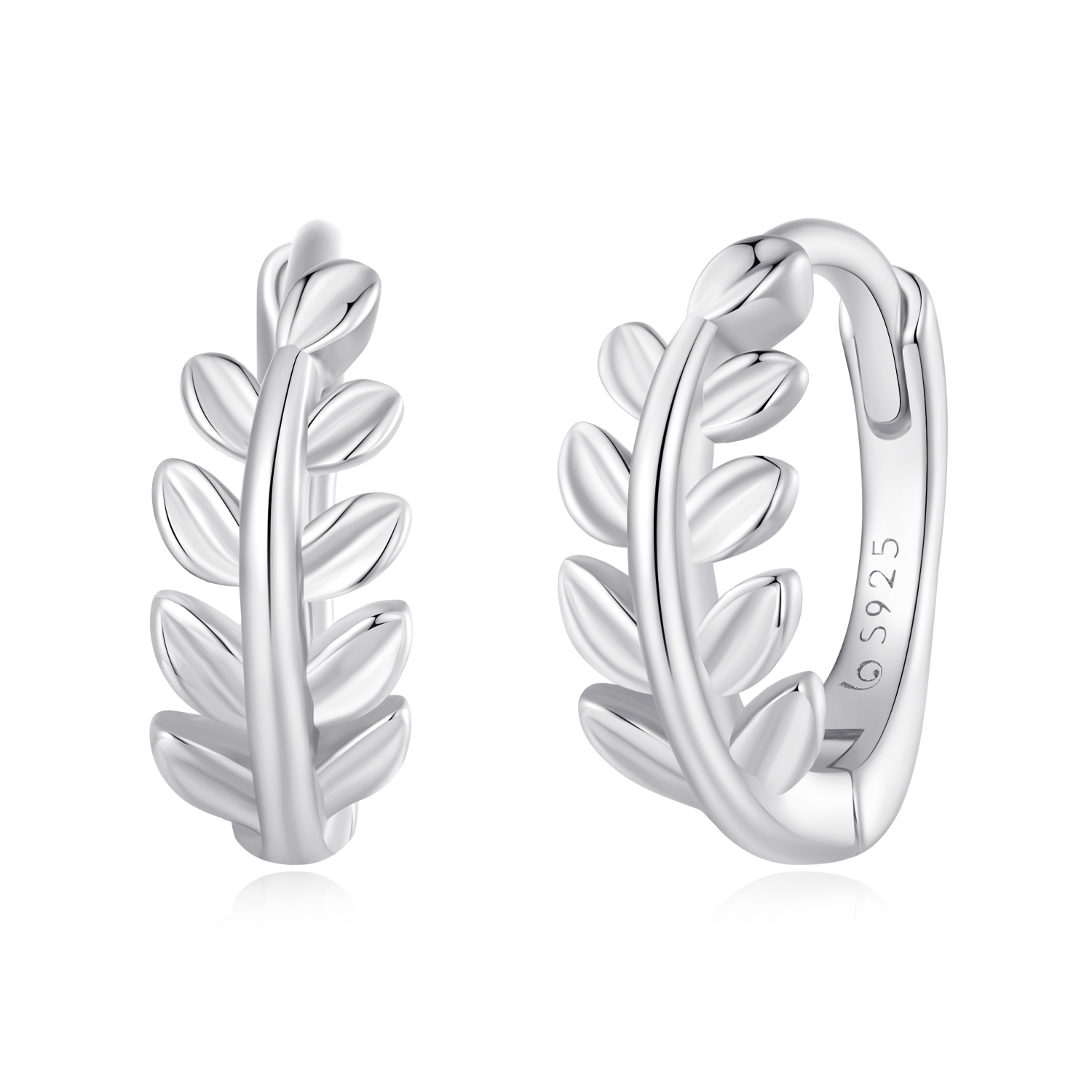 Pandora Stijl Bladeren Hoops Oorbellen - BSE500-A Pandora Stijl Bladeren Hoops Oorbellen - BSE500-A