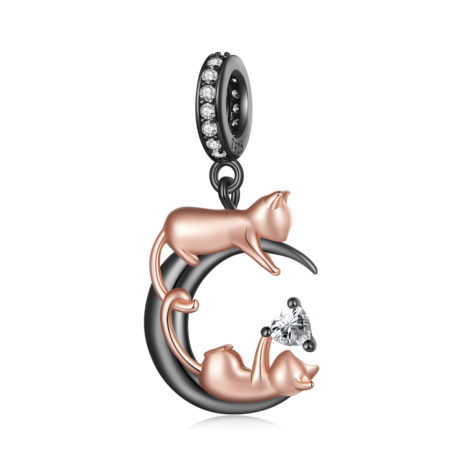 Pandora stijl Hangerbedel Spelen met Katten - SCC2518 Pandora stijl Hangerbedel Spelen met Katten - SCC2518