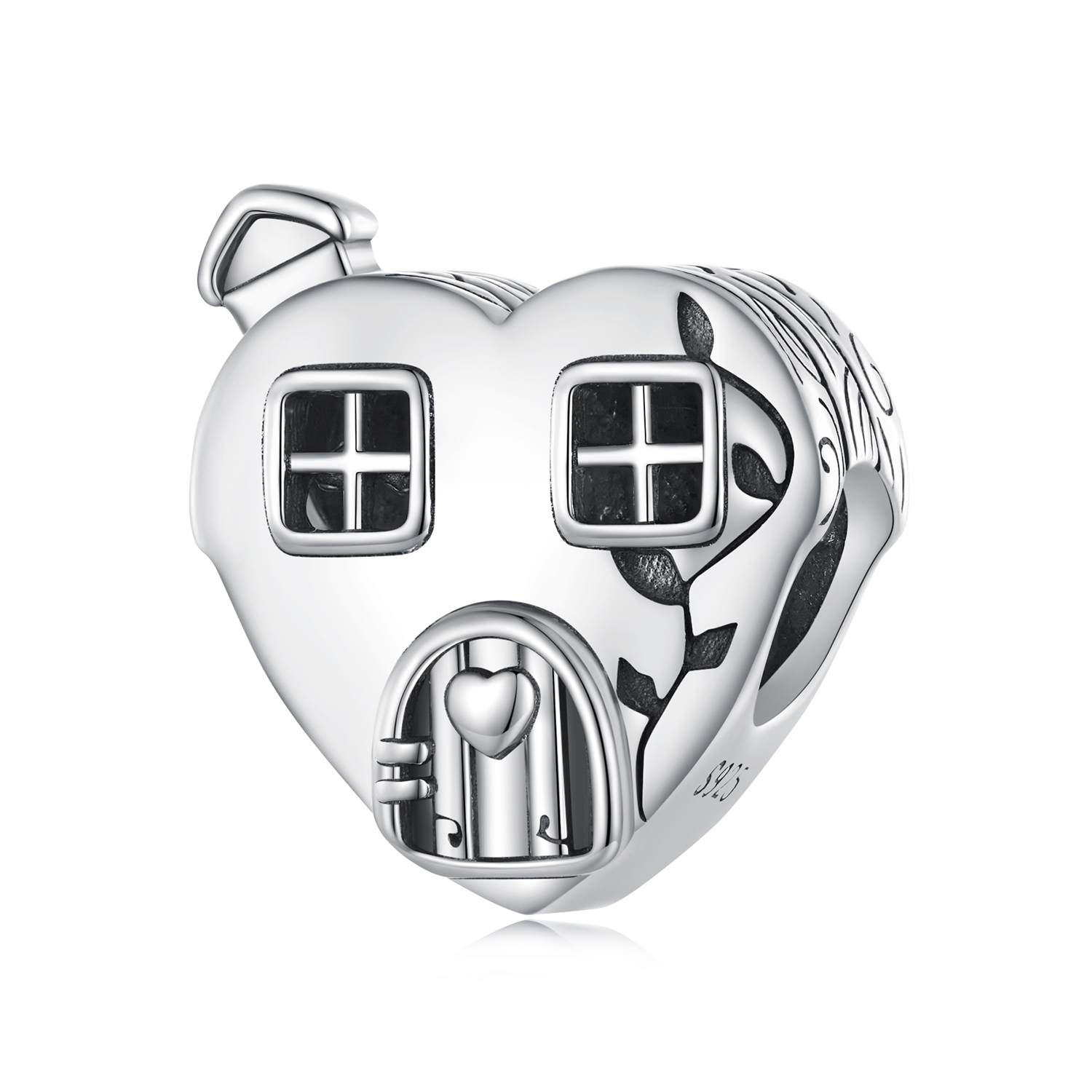 Pandora Stijl Huisbedel in de vorm van een Hart - BSC871 Pandora Stijl Huisbedel in de vorm van een Hart - BSC871