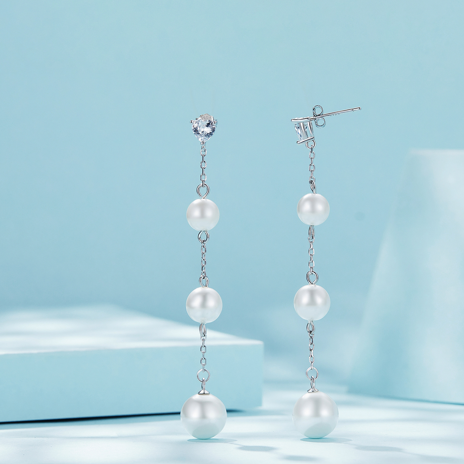 Pandora Stijl Kwast Kralen Hangende Oorbellen - SCE1601