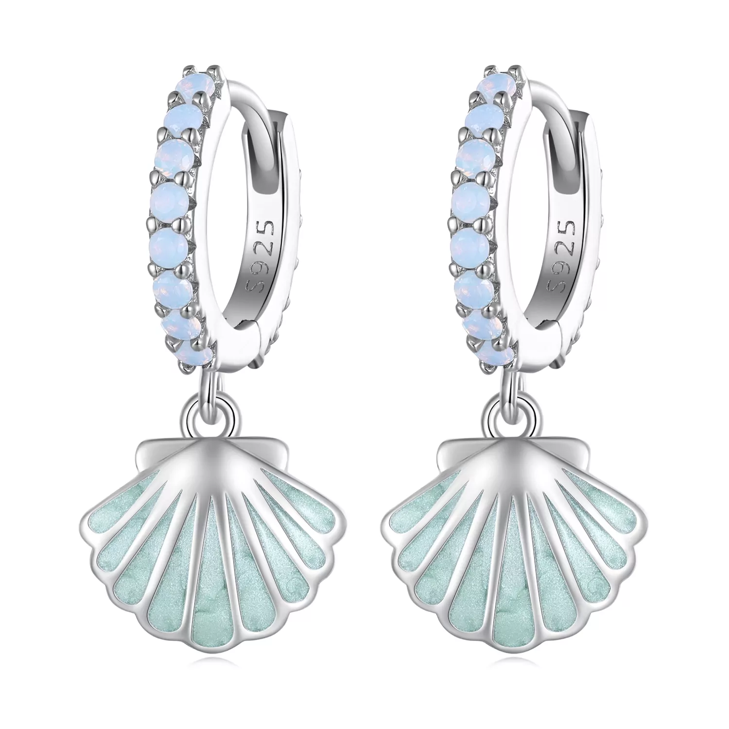 Pandora Stijl Schelp Hoops Oorbellen - BSE842