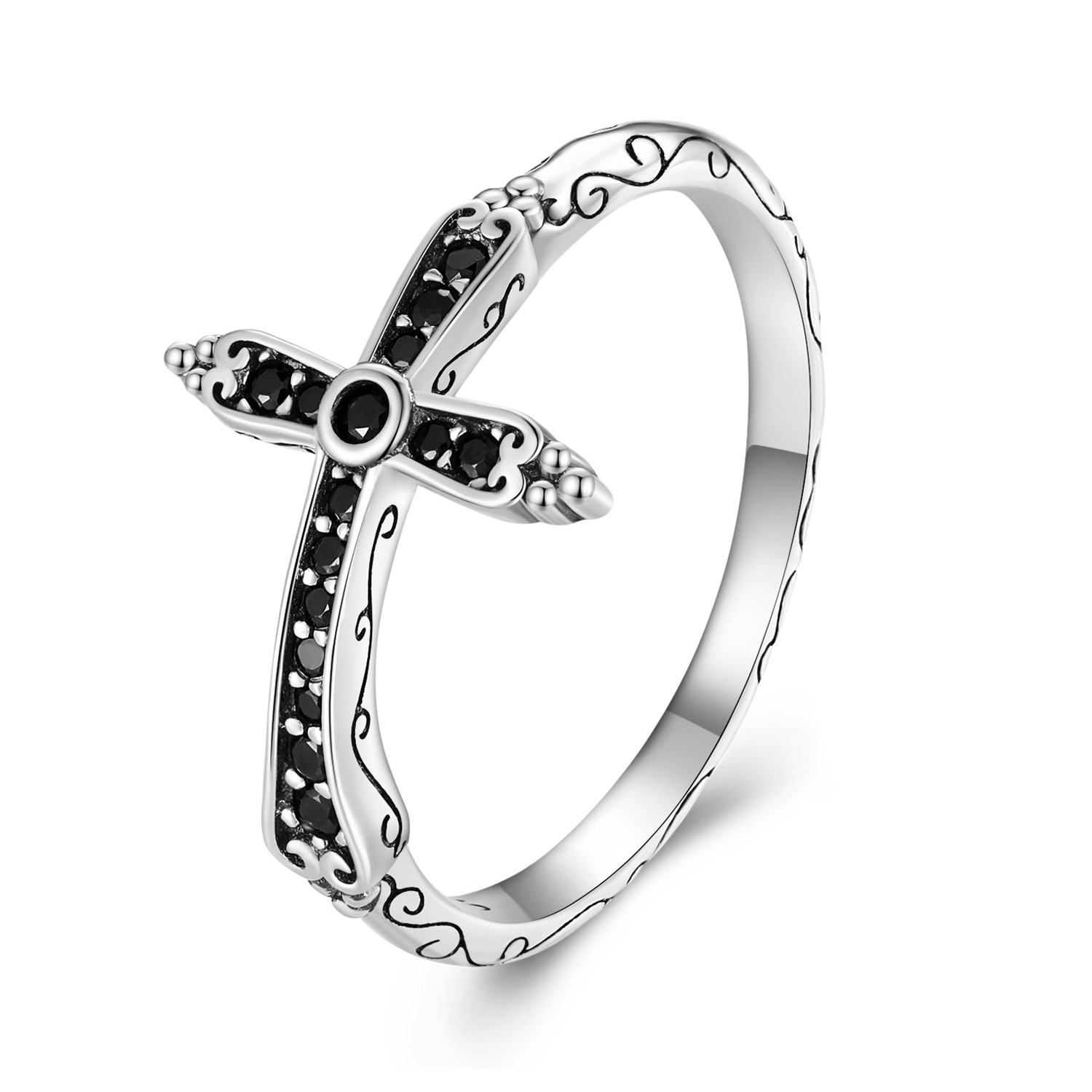 Pandora Stijl Vintage Kruis Ring - SCR930 Pandora Stijl Vintage Kruis Ring - SCR930