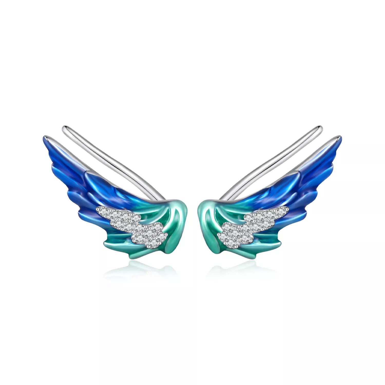 Pandora Stijl Vleugel Oorknopjes - BSE852