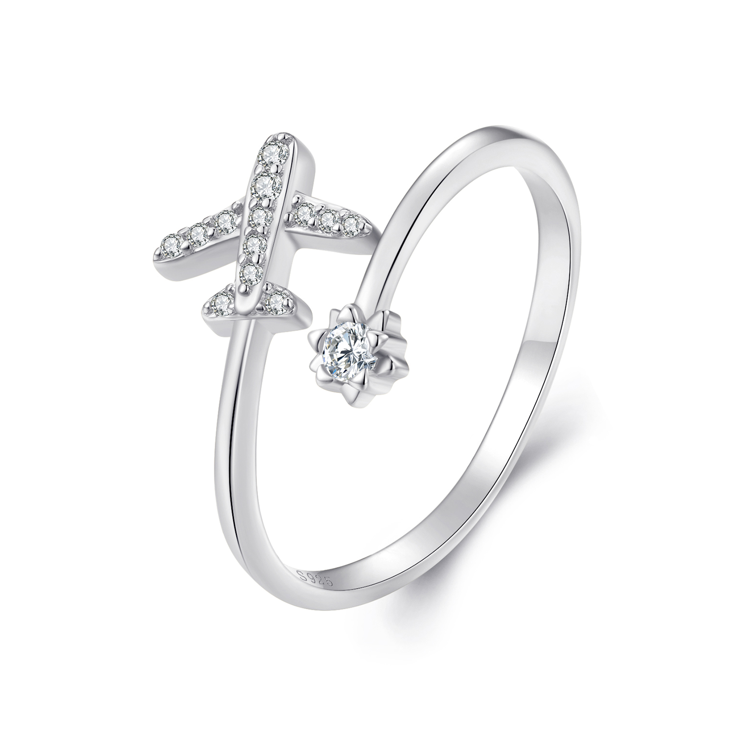 Pandora Stijl Vliegtuig Open Ring - SCR623-A Pandora Stijl Vliegtuig Open Ring - SCR623-A