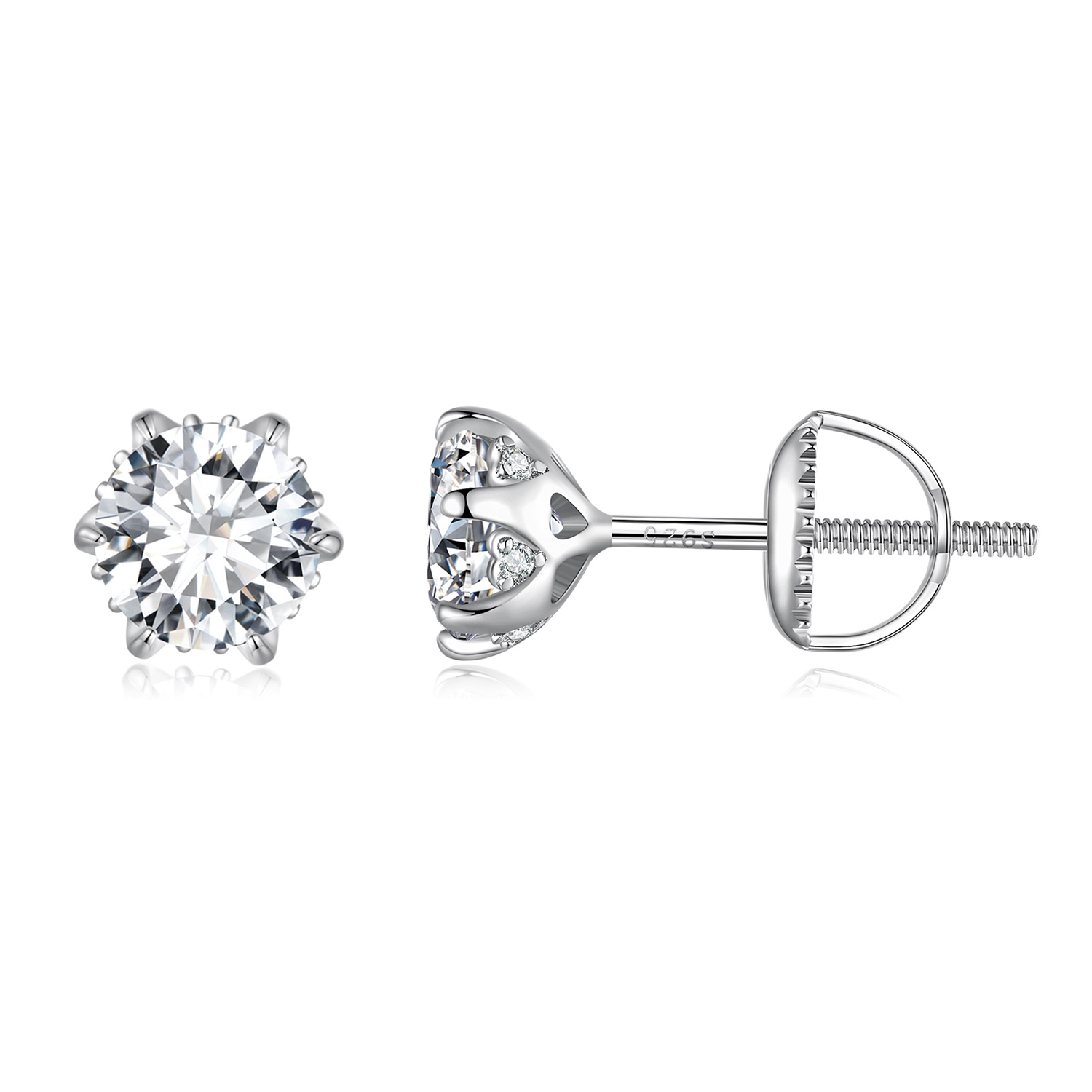 Pandora-stijl 0,5 karaat Moissanite oorknopjes - MSE020-S Pandora-stijl 0,5 karaat Moissanite oorknopjes - MSE020-S