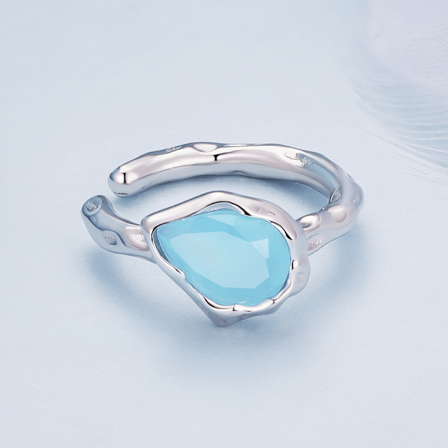 Pandora-stijl Blauwe Waterdruppel Oorclip - BSE846