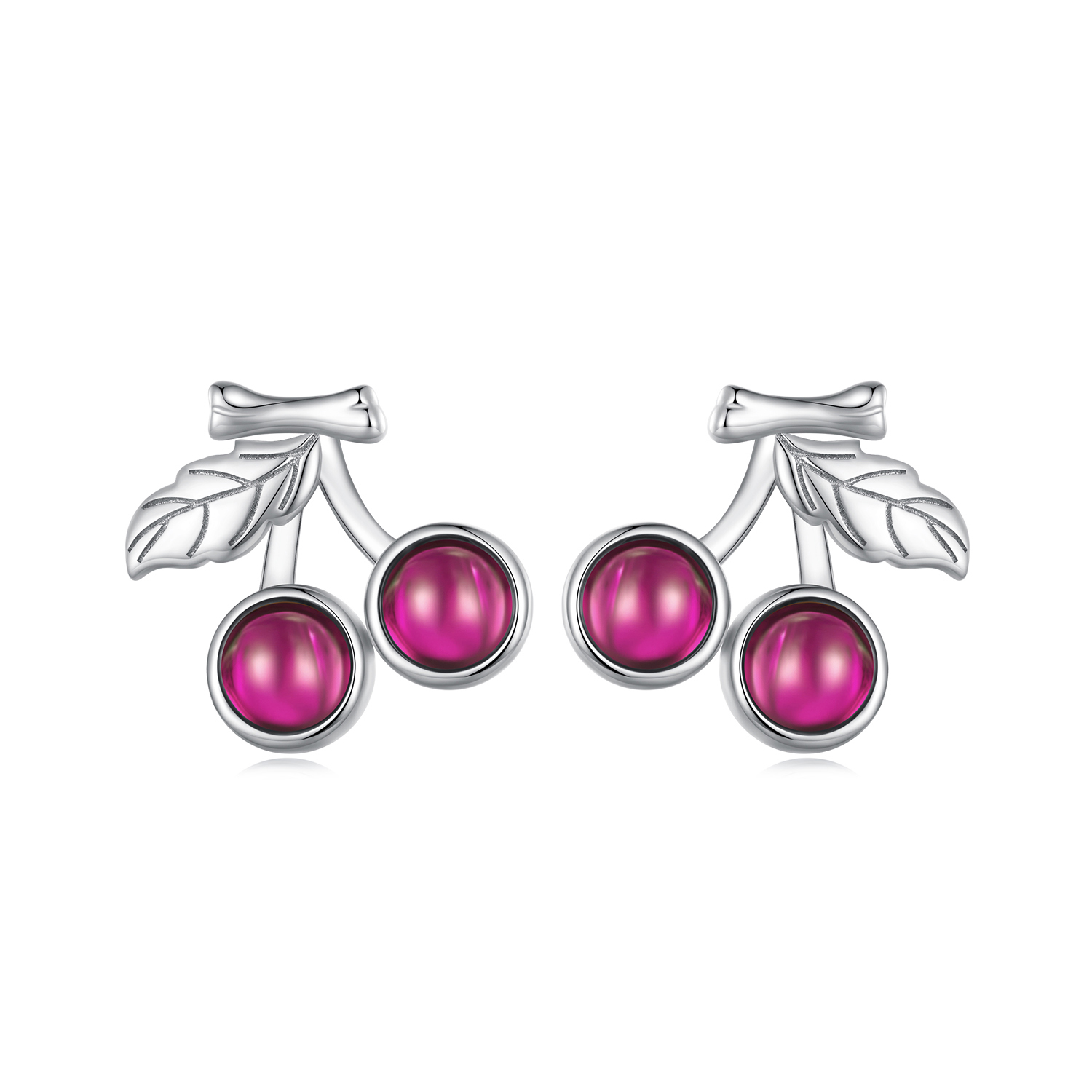 Pandora-stijl Kersen Stud Oorbellen - SCE1604 Pandora-stijl Kersen Stud Oorbellen - SCE1604