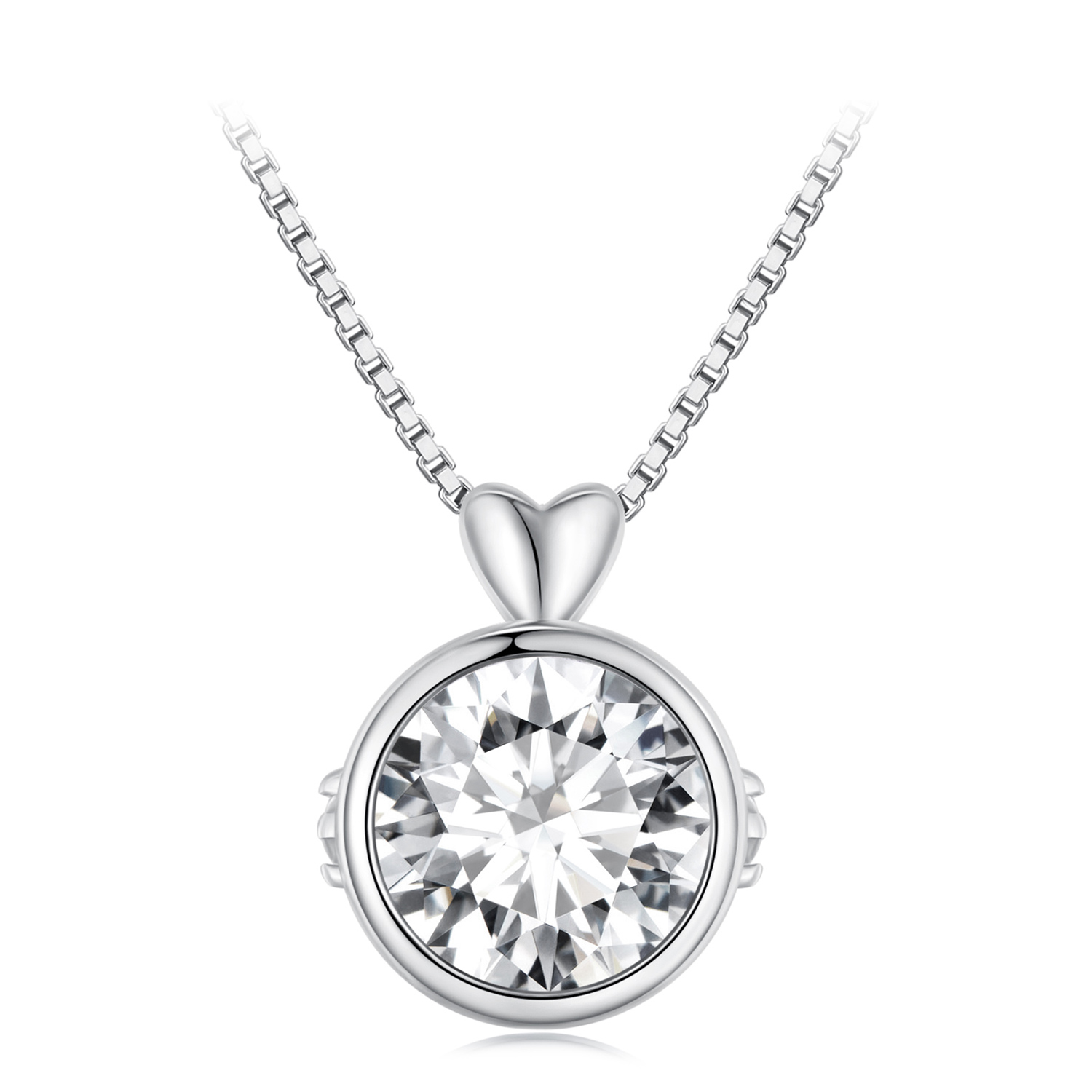 Pandora-stijl ketting met 1 karaat Moissanite - MSN013 Pandora-stijl ketting met 1 karaat Moissanite - MSN013