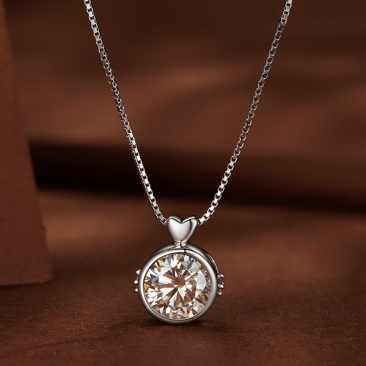 Pandora-stijl ketting met 1 karaat Moissanite - MSN013