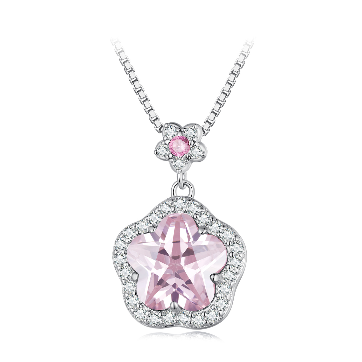 Pandora-stijl ketting met klein bloemetje - BSN329 Pandora-stijl ketting met klein bloemetje - BSN329