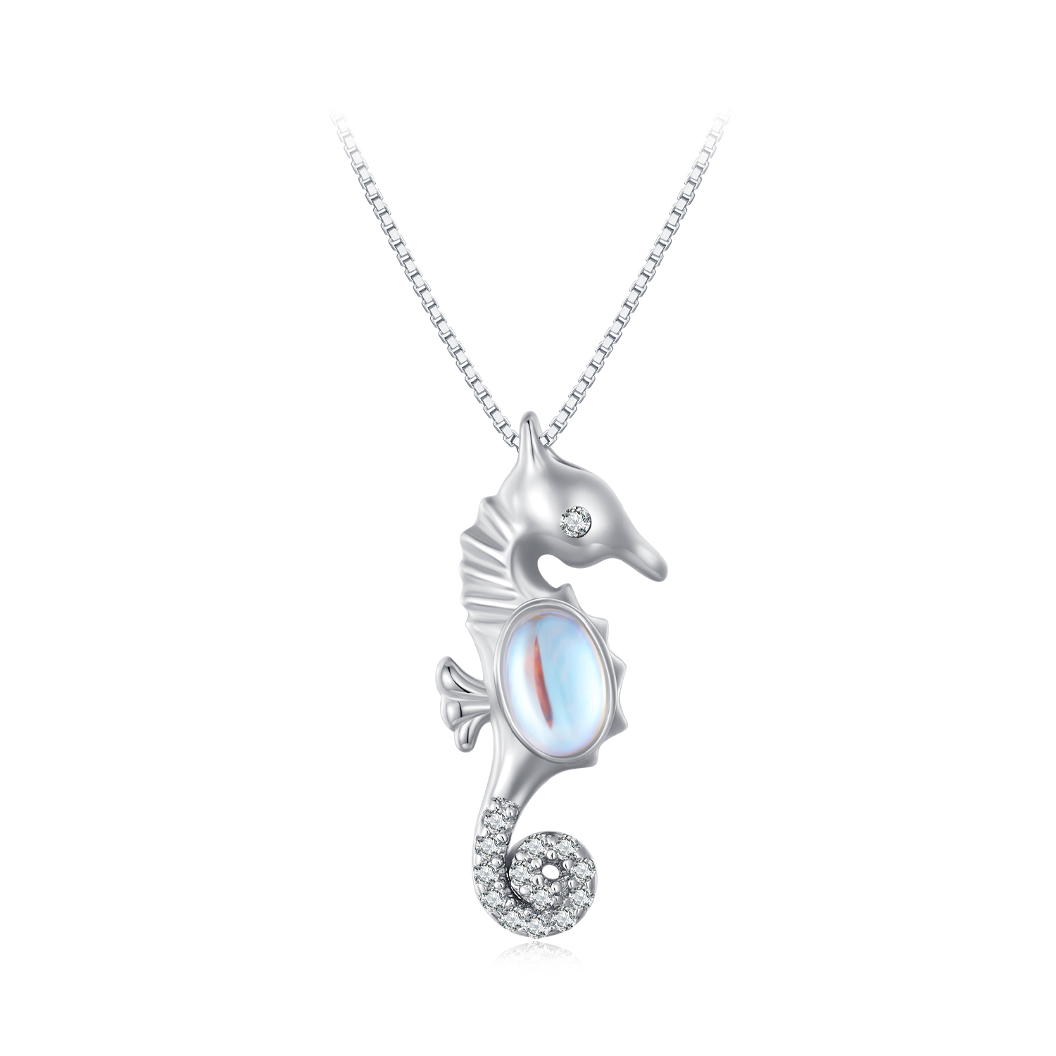 Pandora-stijl ketting met zeepaardje - BSN332 Pandora-stijl ketting met zeepaardje - BSN332