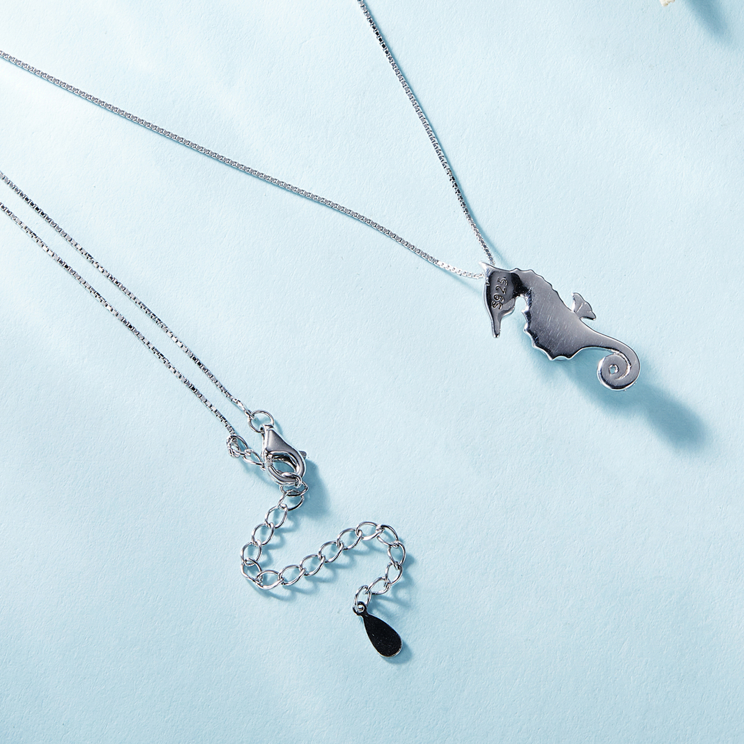 Pandora-stijl ketting met zeepaardje - BSN332