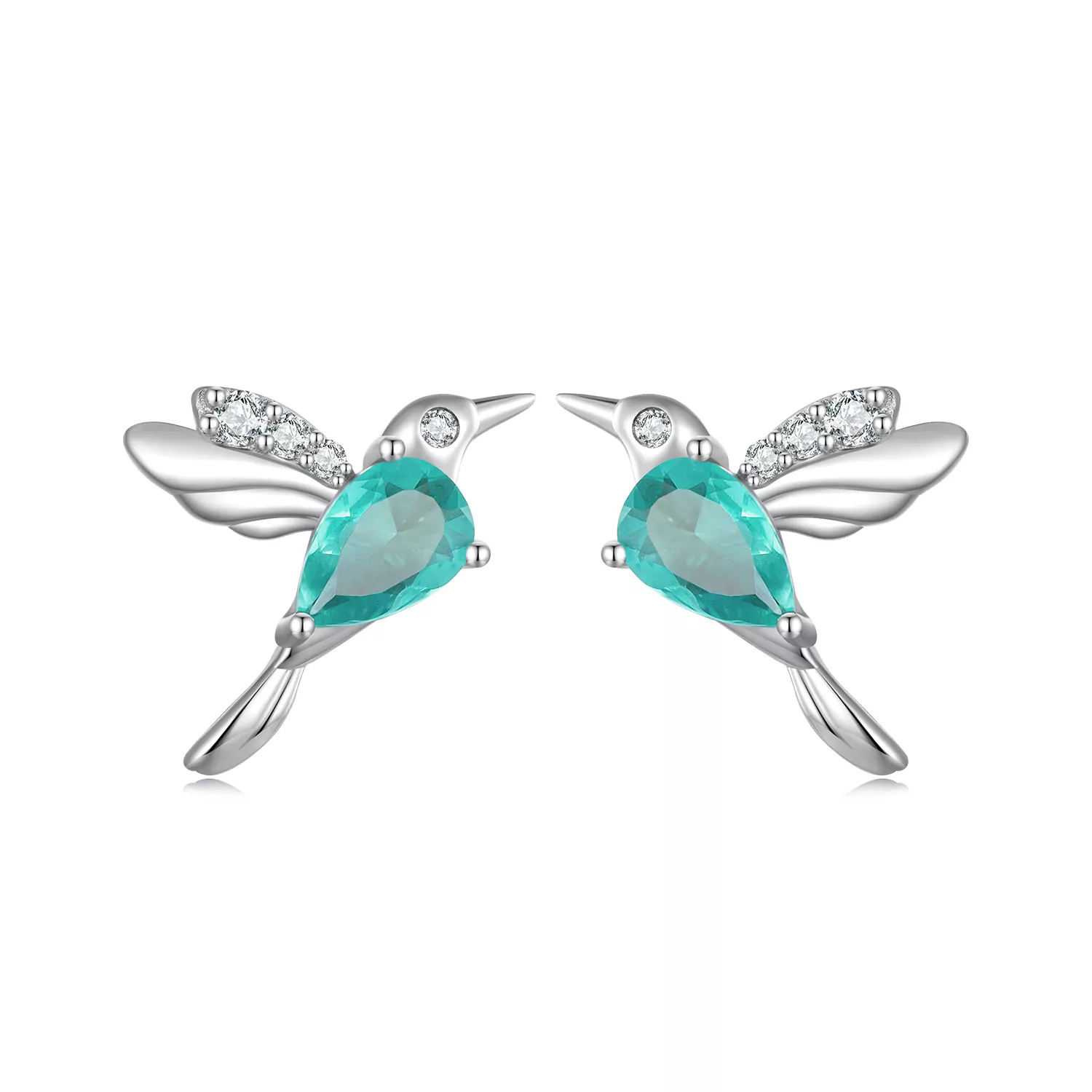 Pandora-stijl Kolibrie Stud Oorbellen - BSE849