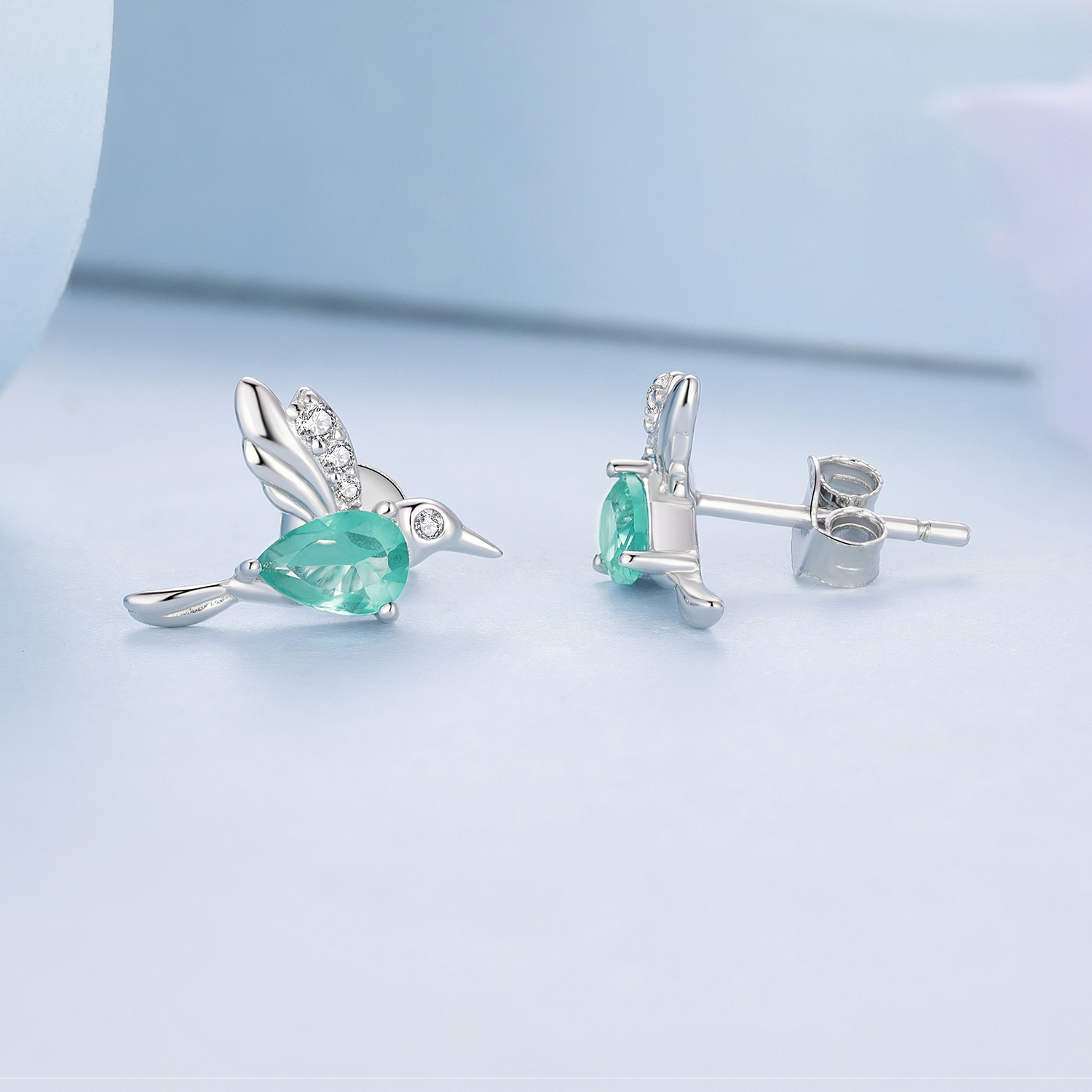 Pandora-stijl Kolibrie Stud Oorbellen - BSE849