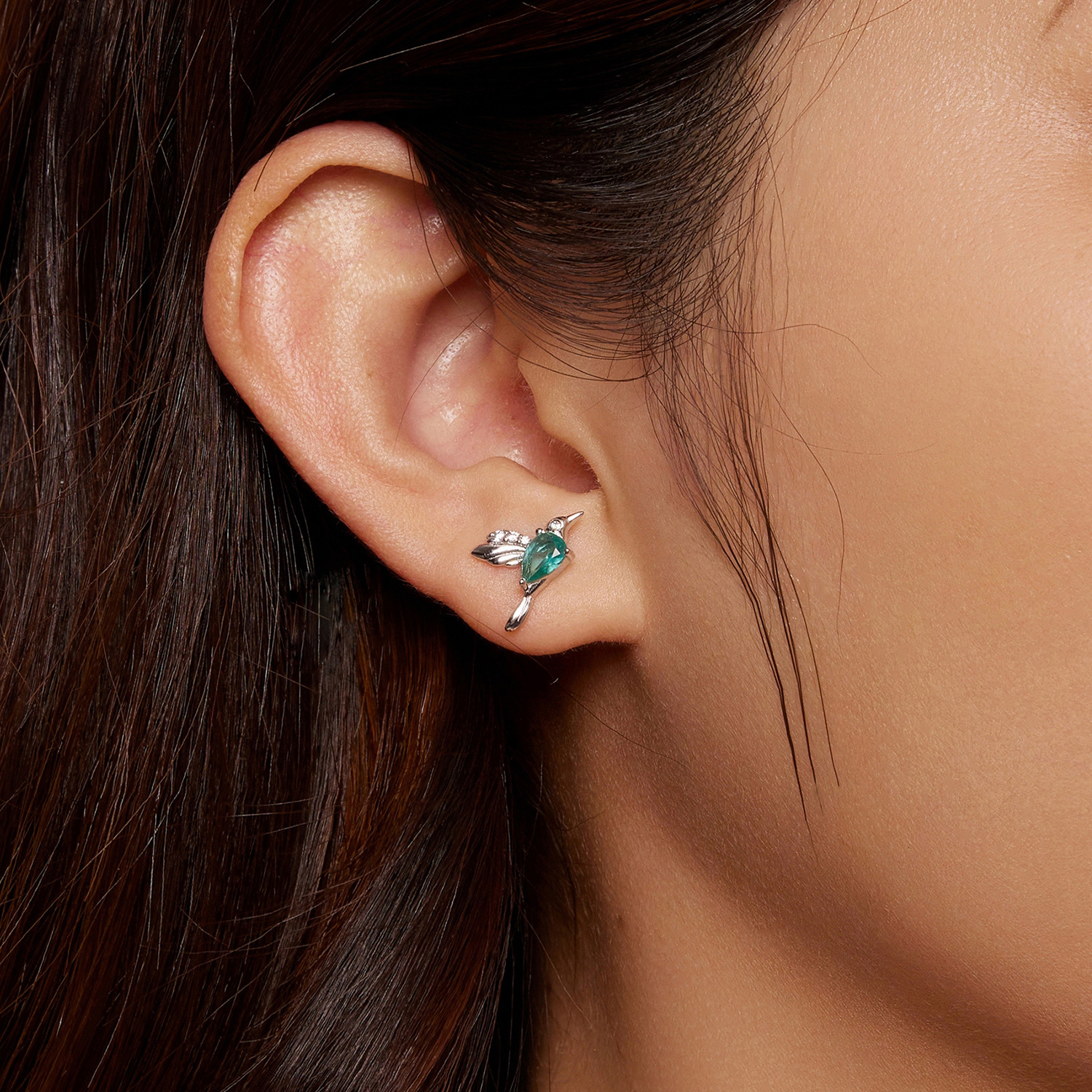 Pandora-stijl Kolibrie Stud Oorbellen - BSE849